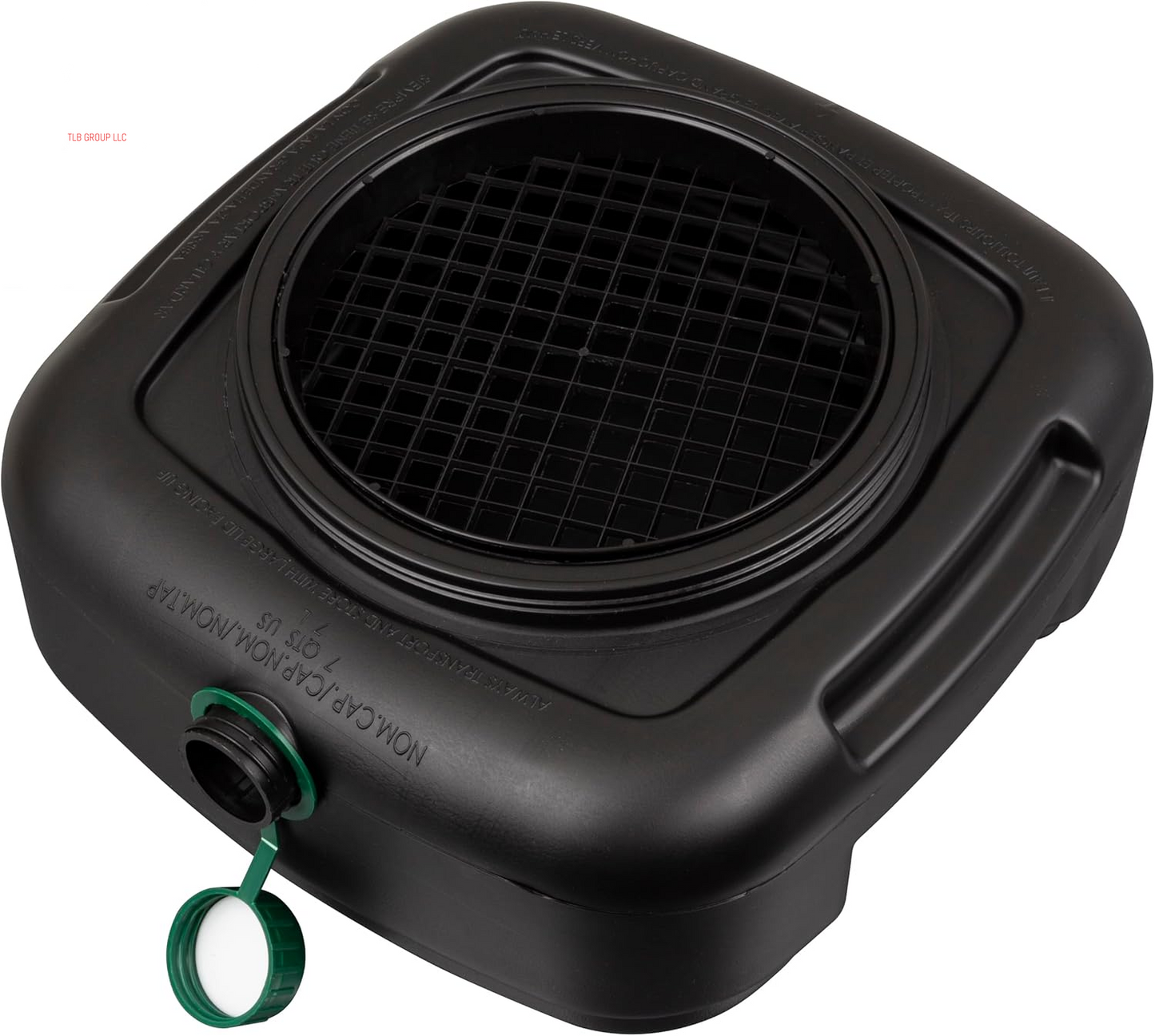 AM07029 7.3 Quart Oil Drain Pan with Lid, Filter Drain Screen, and Pour Spout for Automotive Fluids Including Engine Oil, Anti-Freeze, Transmission Fluid and More, 12" X 12-3/4" X 5.6"