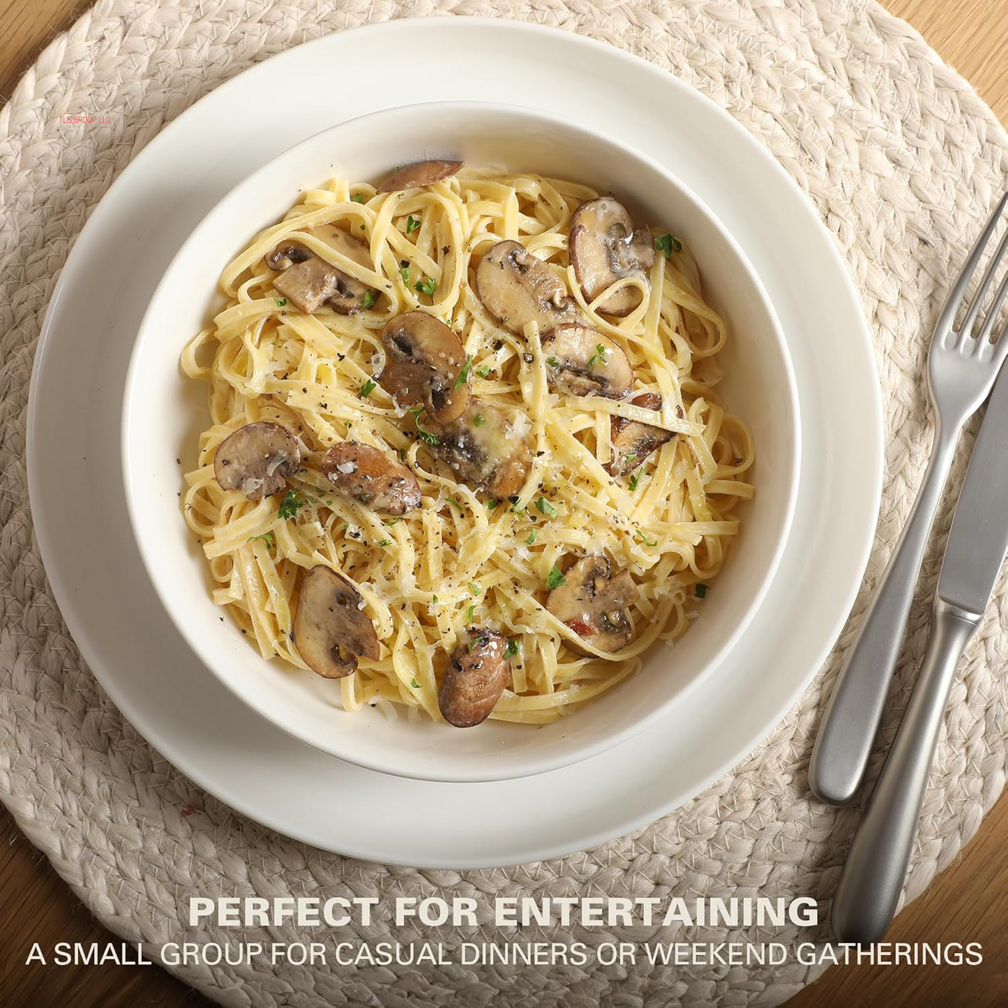 Oslo Porcelain Chip and Scratch Resistant Dinnerware Set, Service for 4 (16Pcs), Plates and Bowls Dishes Sets, White