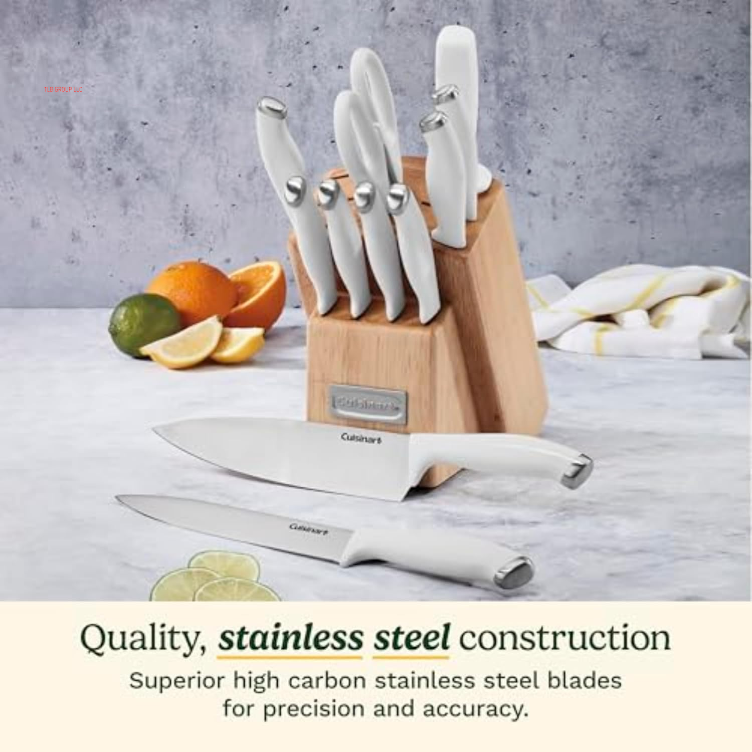 Block Knife Set, 12Pc Cutlery Knife Set with Steel Blades for Precise Cutting, Lightweight, Stainless Steel, Durable & Dishwasher Safe, C77SSW-12P