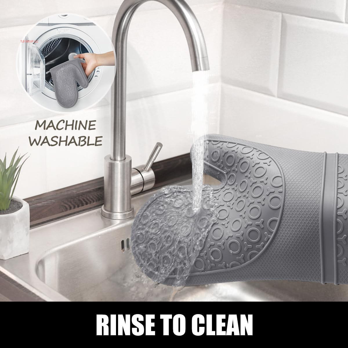 Extra Long Oven Mitts and Pot Holders Sets: Heat Resistant Silicone Oven Mittens with Mini Oven Gloves and Hot Pads Potholders for Kitchen Baking Cooking, Quilted Liner, Gray, Pack of 6