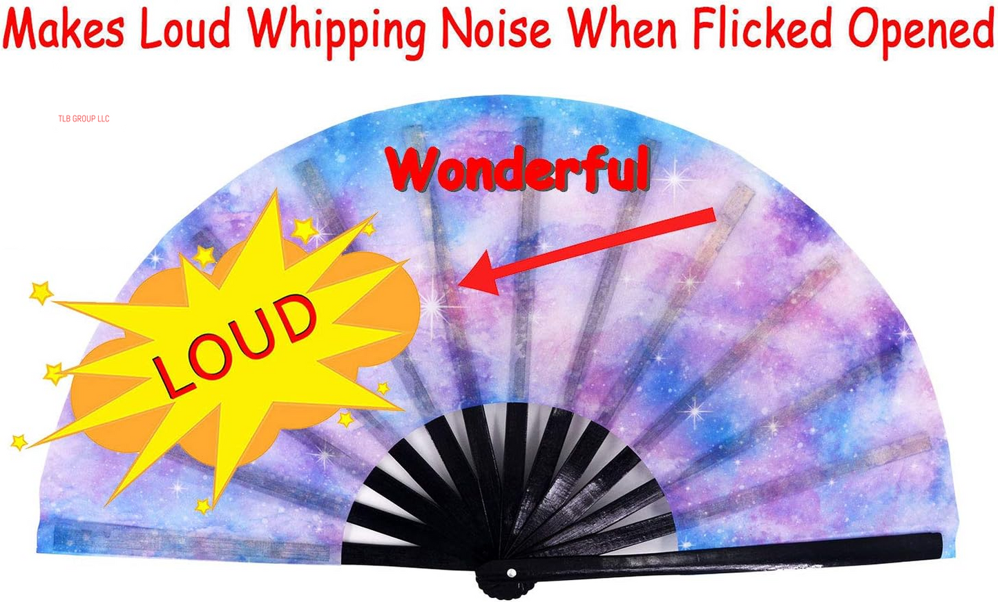 Large Folding Hand Rave Fan Popping Fans Clap Fans for Line Dancing, Big Clacking Fan for Boots on the Ground Dance,Party,Decoration,Festival (Galaxy)
