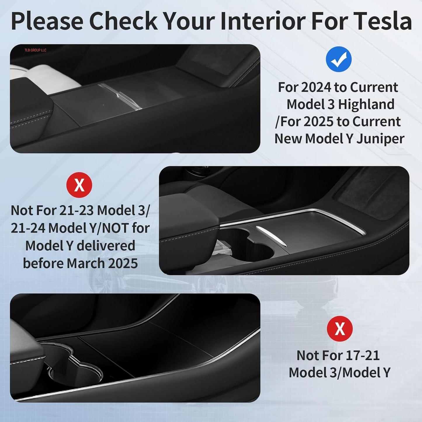 2025 Upgrade Center Console Organizer Tray for Tesla Model 3 Highland Accessories 2024 2025/For Tesla Model Y Juniper Accessories 2025 [Slide Smoothly/Us Patent] Cup Holder Matte Black
