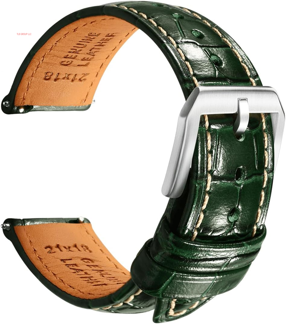 Leather Watch Bands for Men, Quick Release Watch Straps, Luxury Italian Alligator Grain Embossed Band Replacements 19Mm 20Mm 21Mm 22Mm