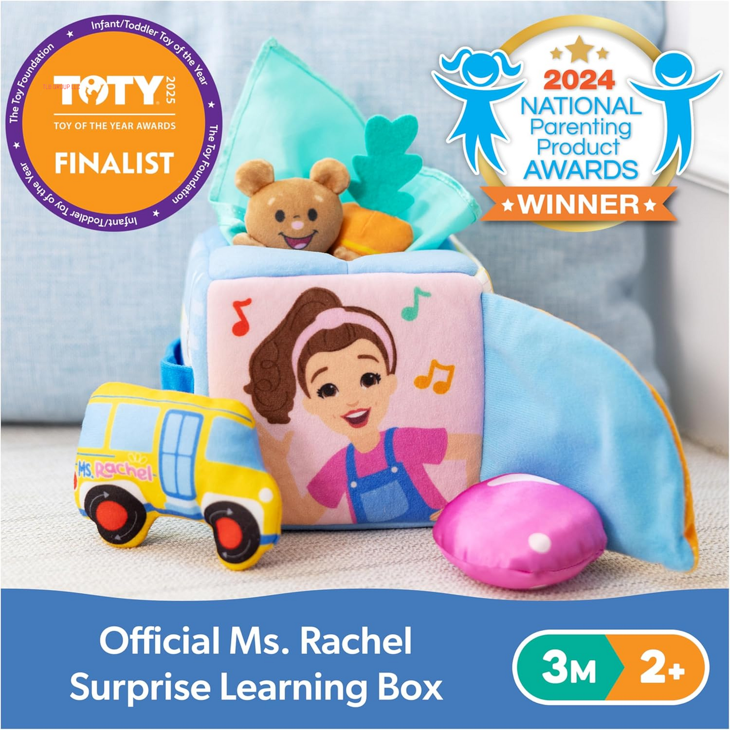 Official Surprise Learning Box, Educational Toys with Stuffed Animals, Sensory Toys & Activities for Babies, Toddler Toys for Girls & Boys Ages 0-2+