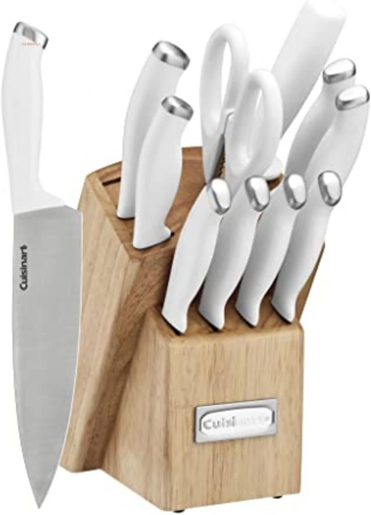 Block Knife Set, 12Pc Cutlery Knife Set with Steel Blades for Precise Cutting, Lightweight, Stainless Steel, Durable & Dishwasher Safe, C77SSW-12P