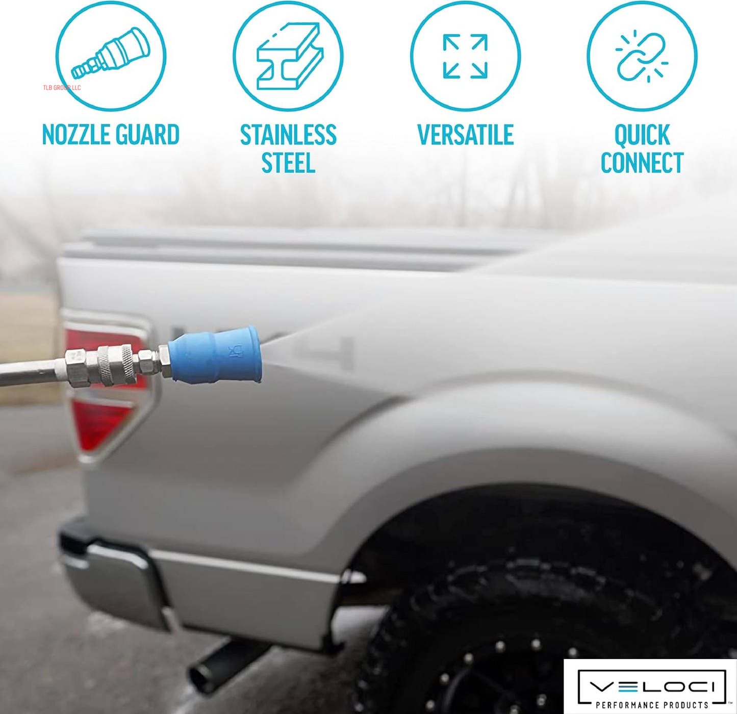 Acqualine Pressure Washer Nozzle Guard Holder Tips Protector with 1/4” Quick Coupler Plug, 40 Degrees 2.0 Commercial Grade