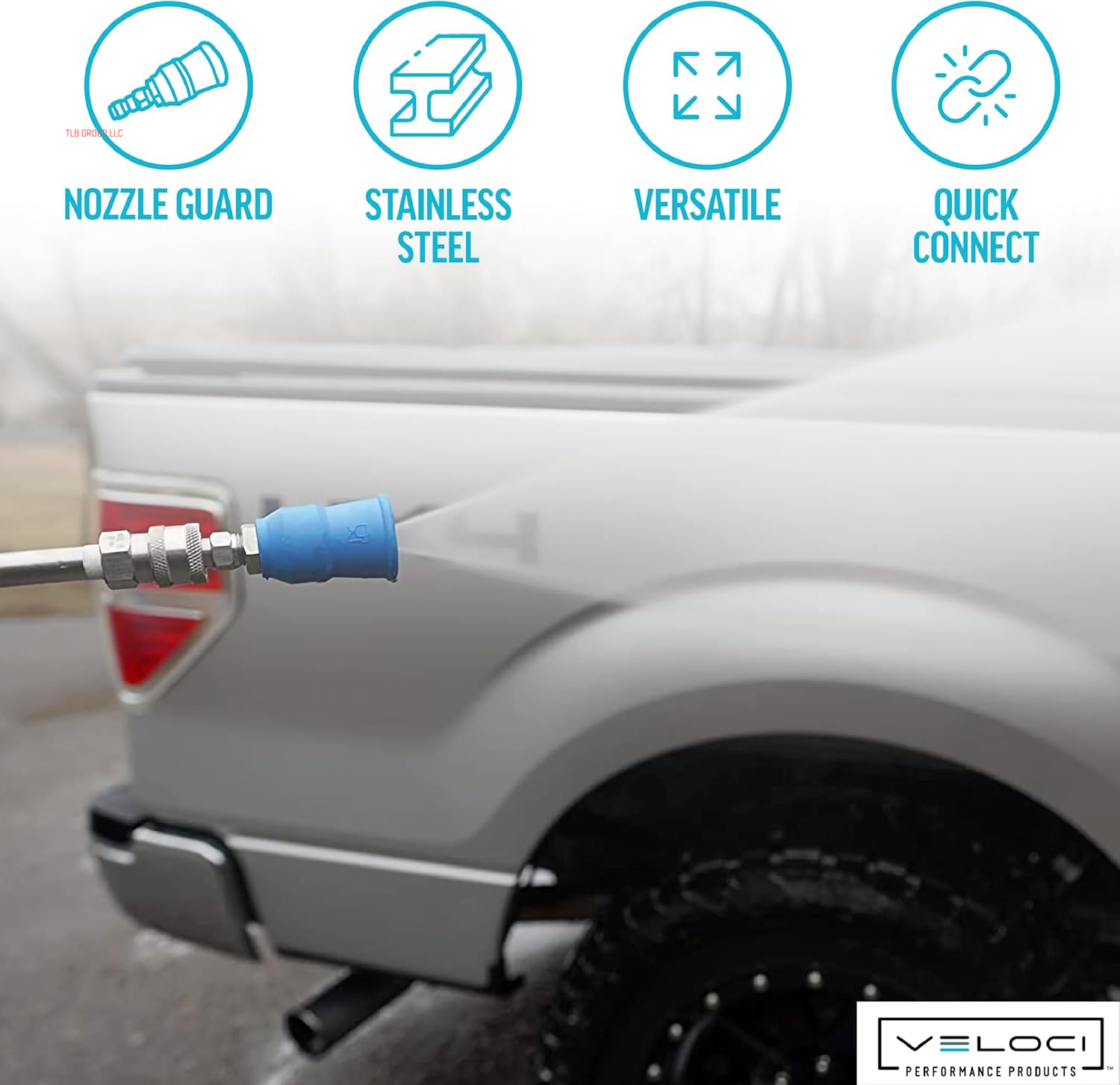 Acqualine Pressure Washer Nozzle Guard Holder Tips Protector with 1/4” Quick Coupler Plug, 40 Degrees 2.0 Commercial Grade