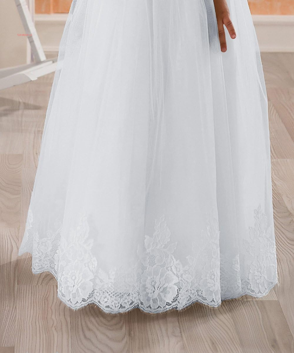 Lace Embellished A-Line Sleeveless Girls Wedding Party Dresses