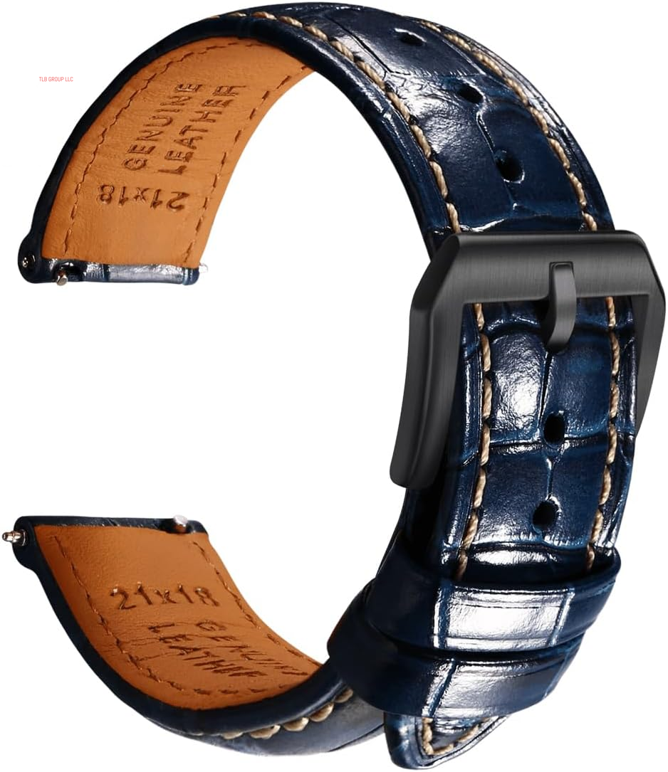 Leather Watch Bands for Men, Quick Release Watch Straps, Luxury Italian Alligator Grain Embossed Band Replacements 19Mm 20Mm 21Mm 22Mm