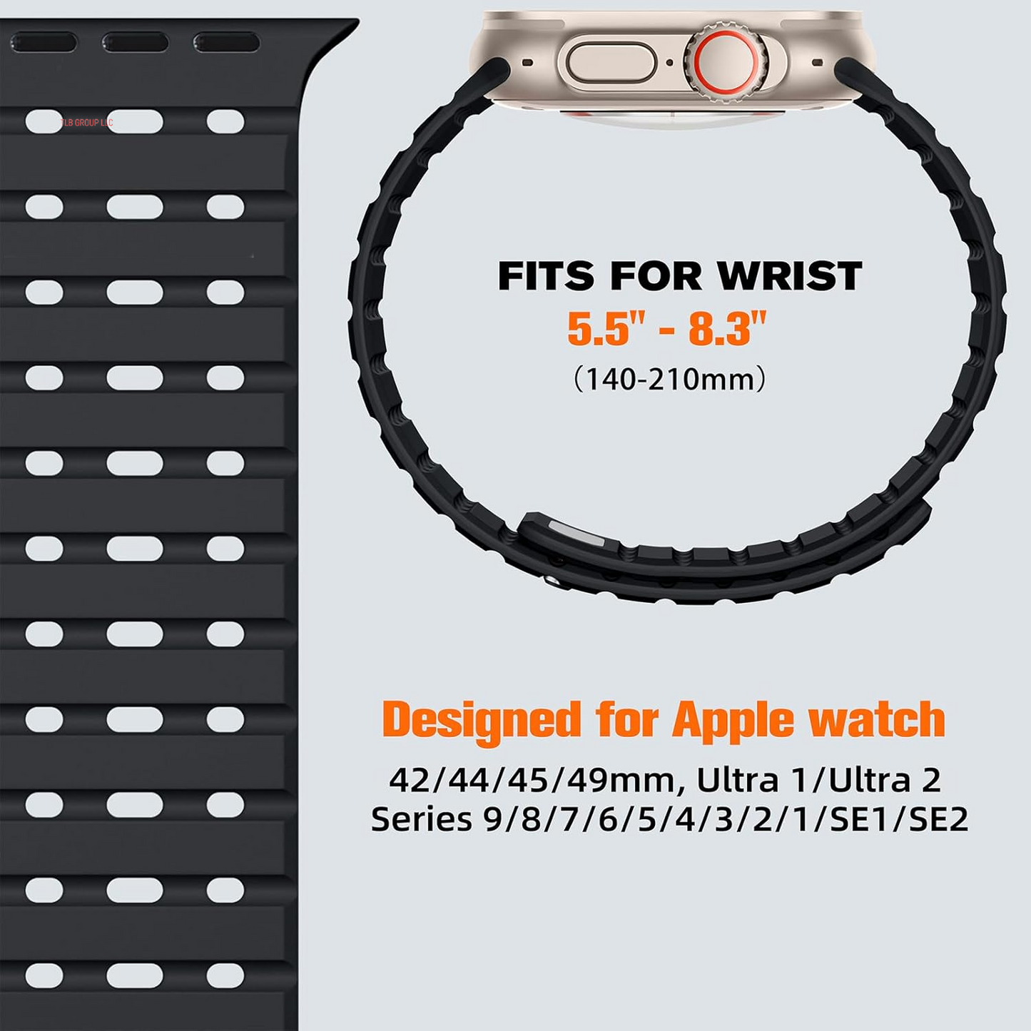R-Lite Fit + R-Steel Sport Magnetic Band & Silicone Band Compatible with Apple Watch Ultra 2/Ultra (49Mm/46Mm/45Mm/44Mm/42Mm) (3/2/1)