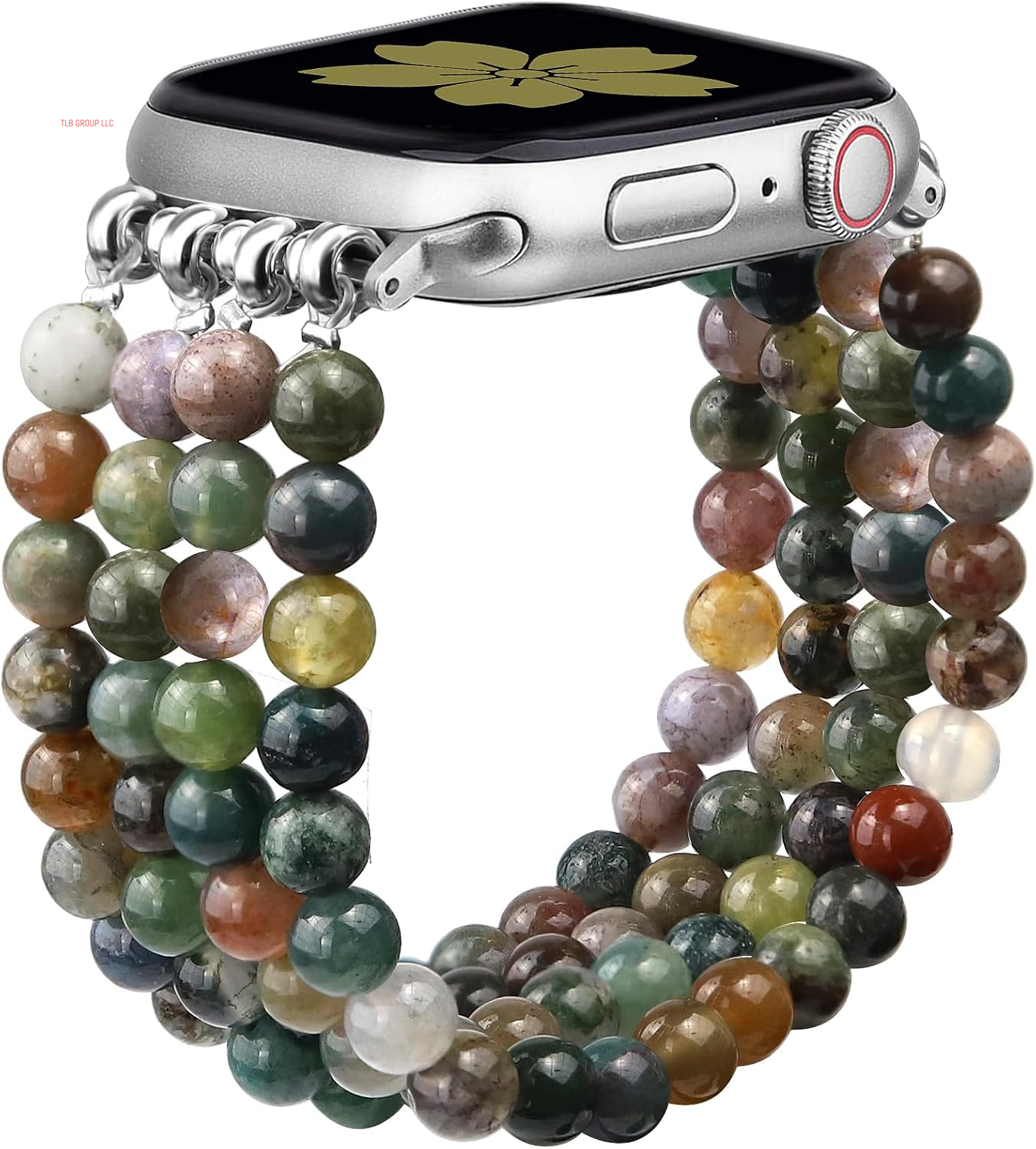 Braided Nylon Stretchy Strap Natural Stone Beaded Bracelet Band Bundle Compatible with Apple Watch 38Mm 40Mm 41Mm 42Mm (S10) for Women for Iwatch Series 10/9/8/7/6/5/4/3/2/1/SE