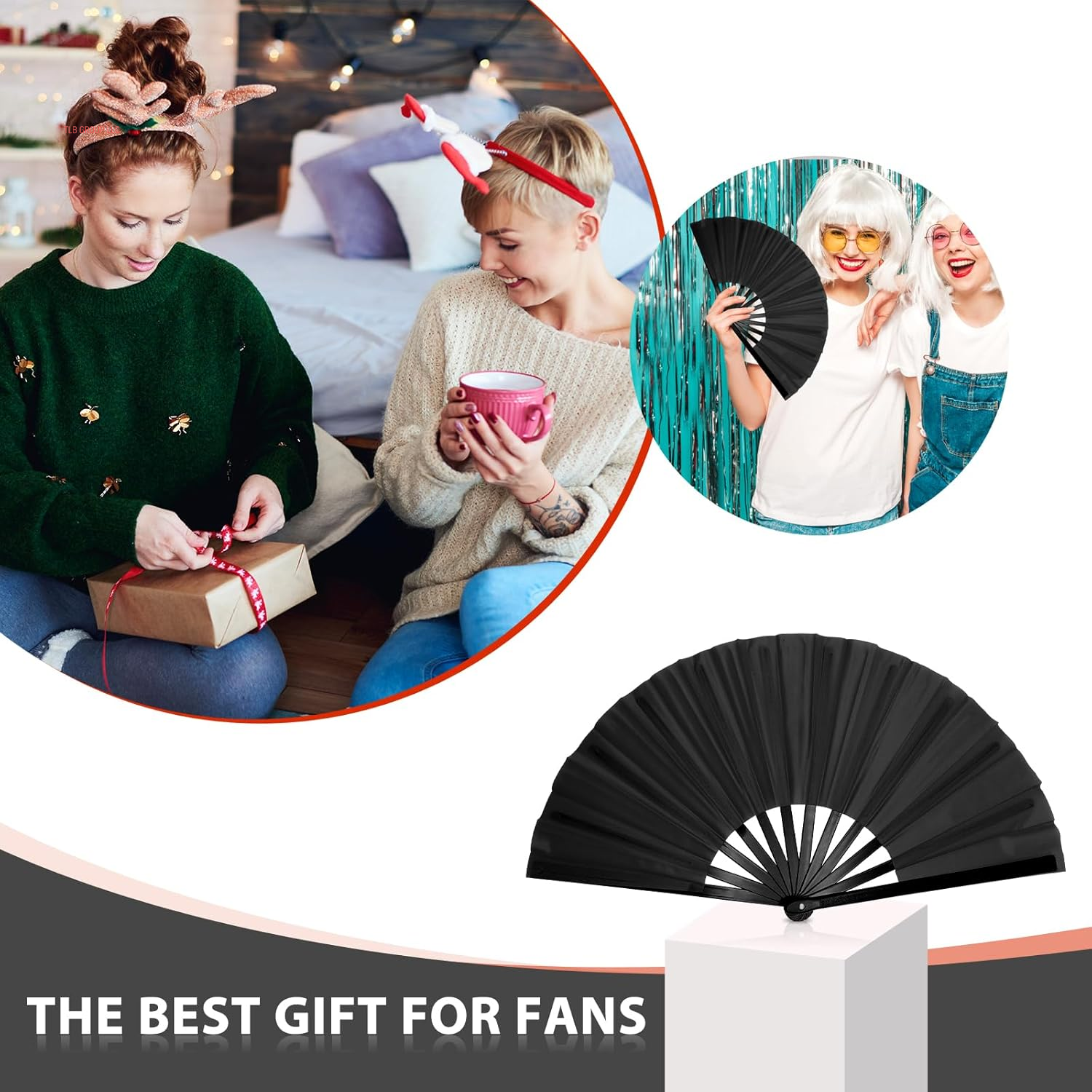 Boots on the Ground Fan, Large Folding Hand Fan Line Dance Popping Fan, Clack Fans for Line Dancing, Hand Fans for Women Foldable for Concerts, Church, Party, Performance, Gift