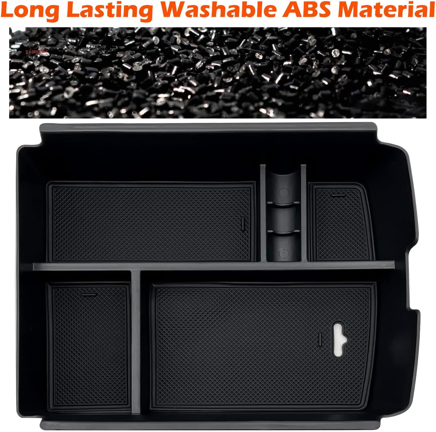 for VW Atlas and Cross Sport Accessories Center Console Organizer 2018 2019 2020 2021 2022 2023 Insert ABS Armrest Box Secondary Storage (Not Fit for 2024)