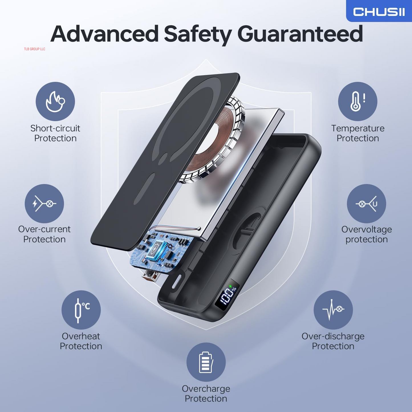 For Magsafe Portable Charger, 12000Mah Wireless Magnetic Power Bank with Stand and USB C In/Out Fast Charging, for Magsafe Battery Pack Compatible with Iphone 15/14/13/12 Pro/Pro Max Series-Black