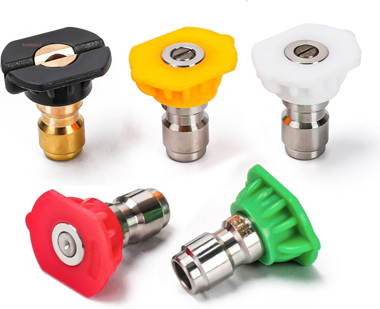 Pressure Washer Tips, Set of 5 Pressure Washer Nozzle Tips, 1/4 Inch Quick Connect, 4000 PSI(2.5 GPM)