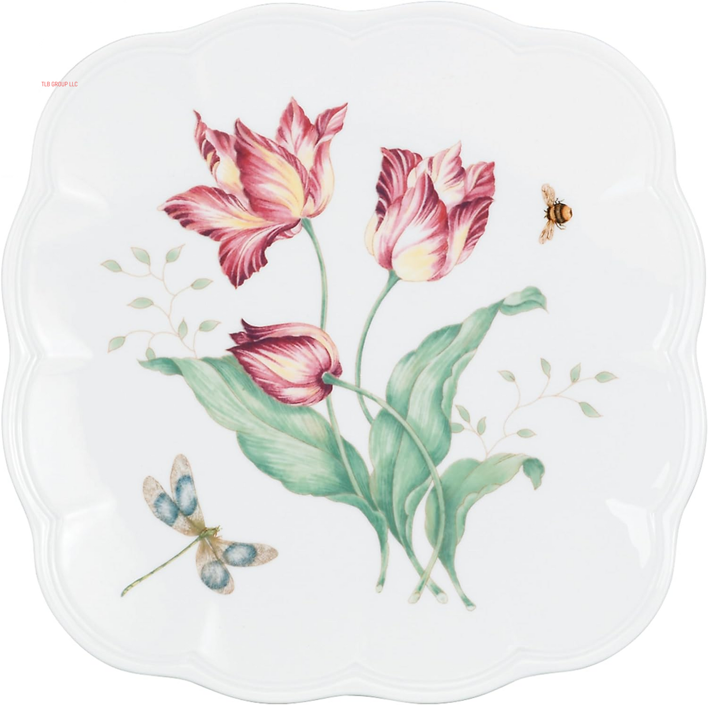 817046 Butterfly Meadow 6-Piece Tidbit Plate Set, White, 3.05 LB