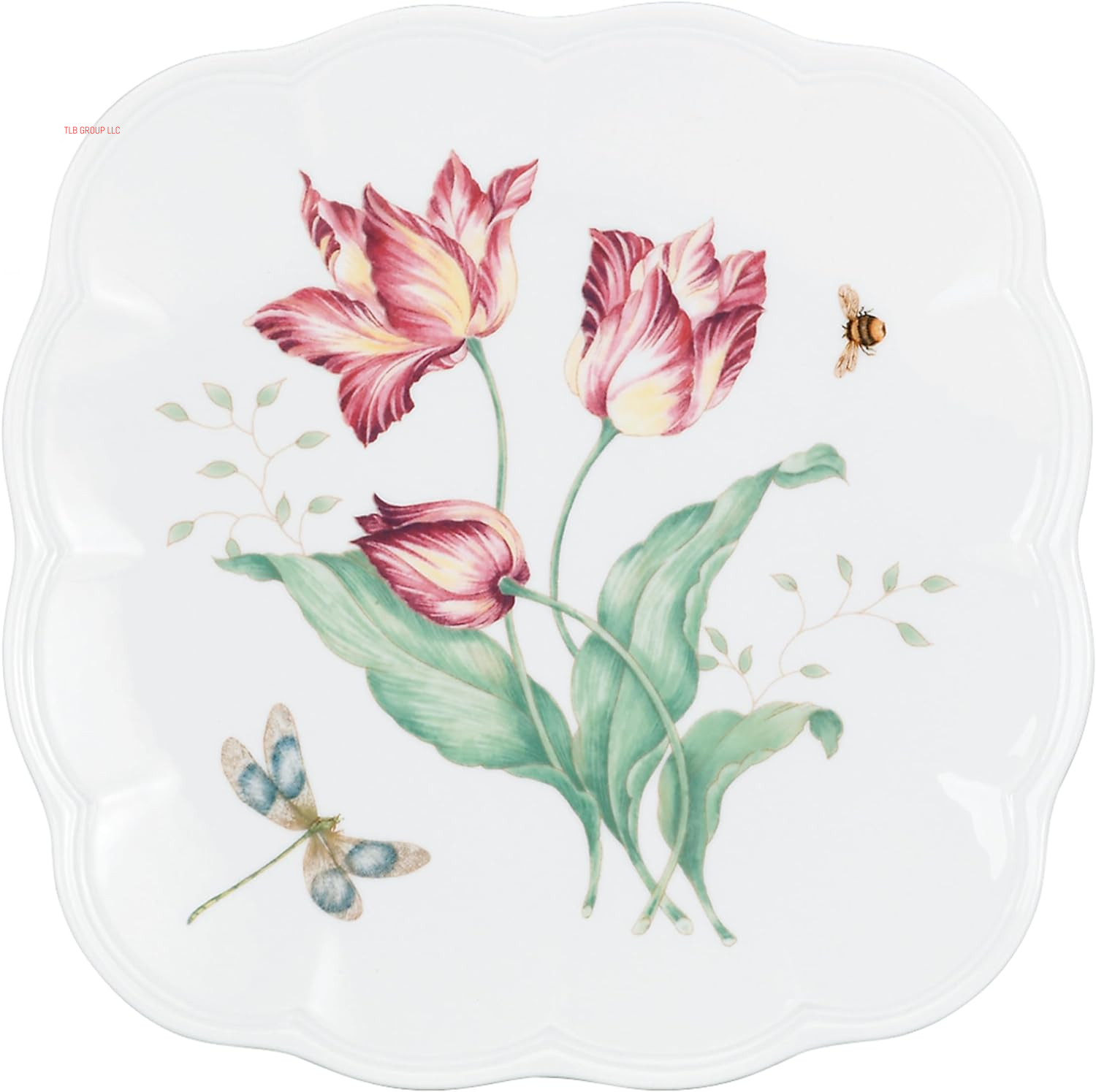817046 Butterfly Meadow 6-Piece Tidbit Plate Set, White, 3.05 LB