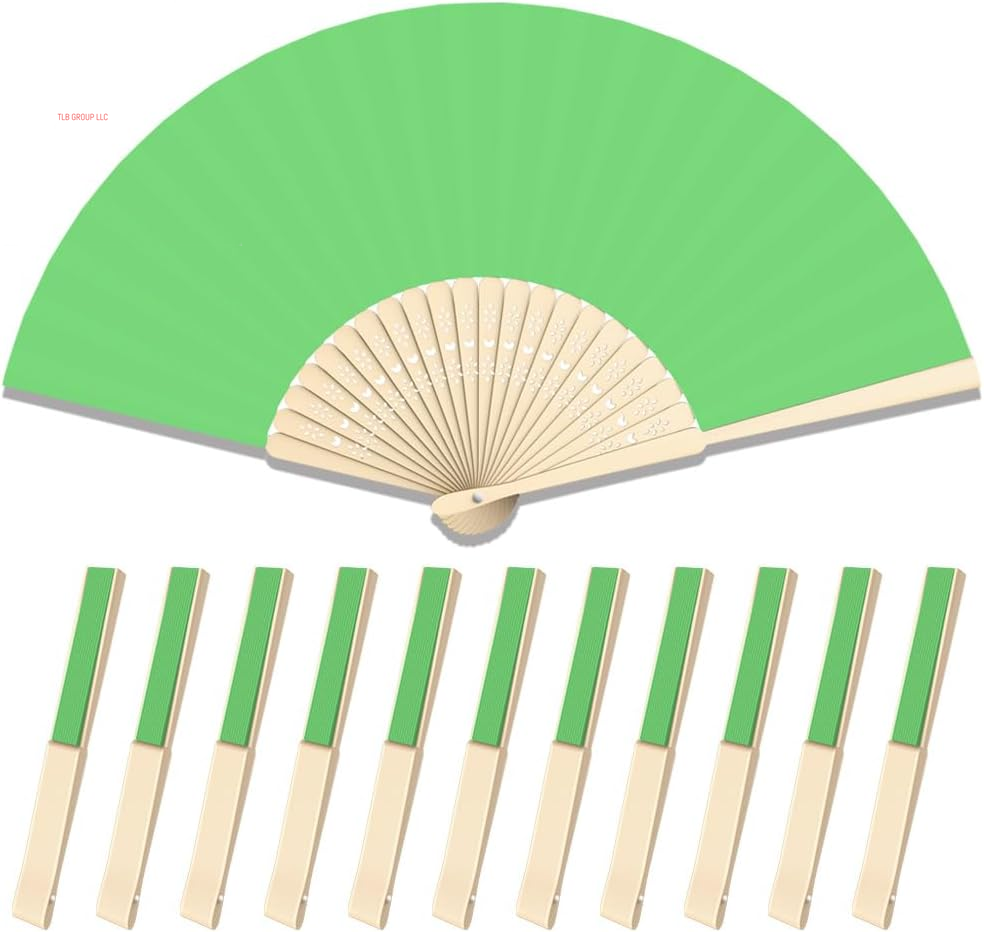 12 Pcs Decorative Hand Fan Foldable, 8.3 Inch Folding Fan Line Dancing Popping Paper Fans Chinese Fan with Thick Bamboo Frame for Wedding, Dancing, Party DIY Decoration (3 Shades of Blue)