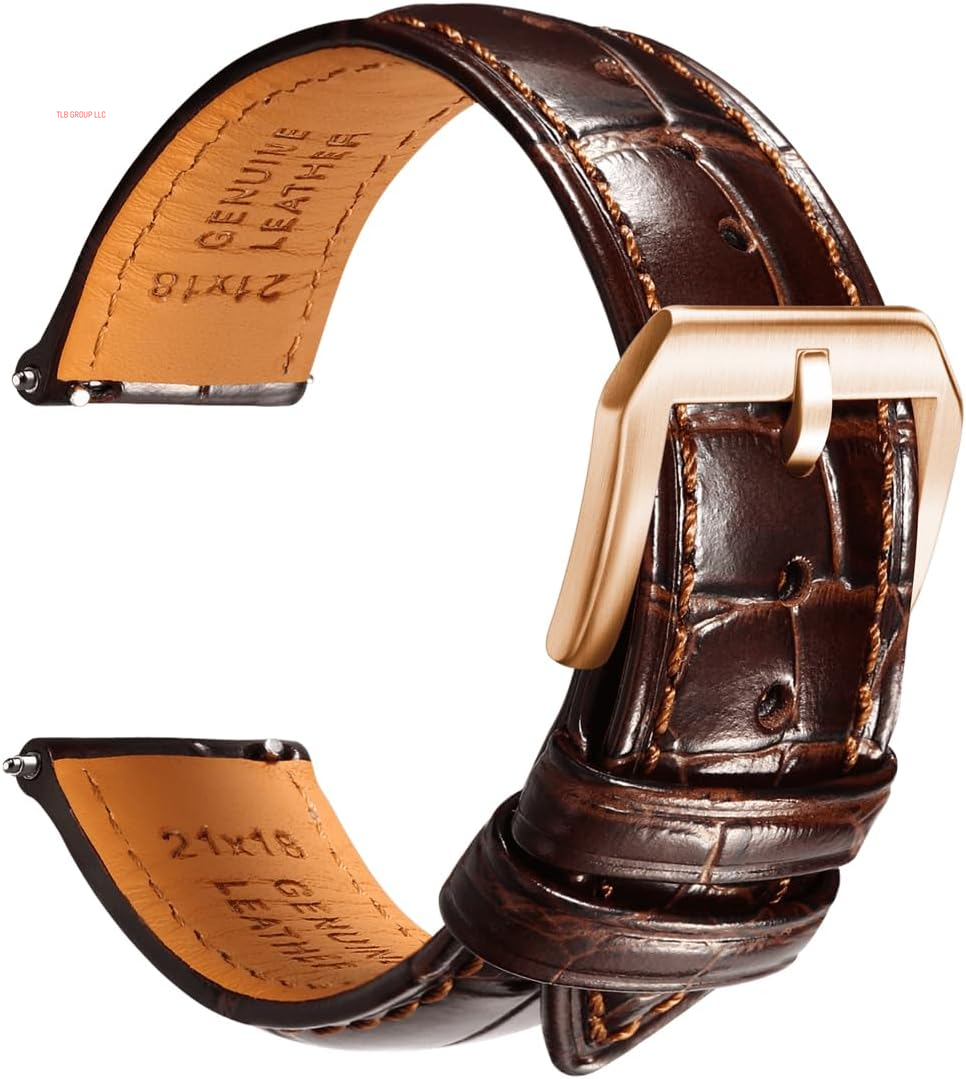 Leather Watch Bands for Men, Quick Release Watch Straps, Luxury Italian Alligator Grain Embossed Band Replacements 19Mm 20Mm 21Mm 22Mm