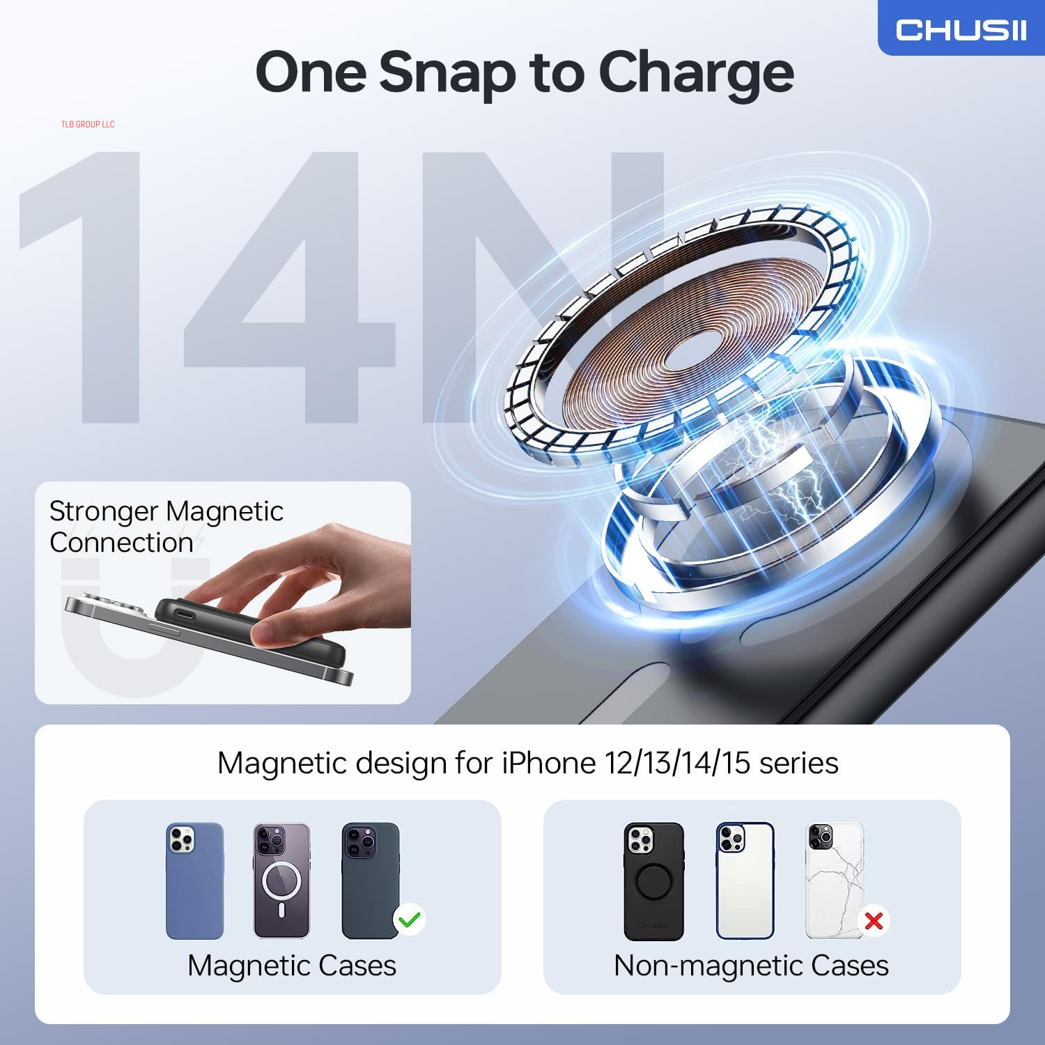 For Magsafe Portable Charger, 12000Mah Wireless Magnetic Power Bank with Stand and USB C In/Out Fast Charging, for Magsafe Battery Pack Compatible with Iphone 15/14/13/12 Pro/Pro Max Series-Black