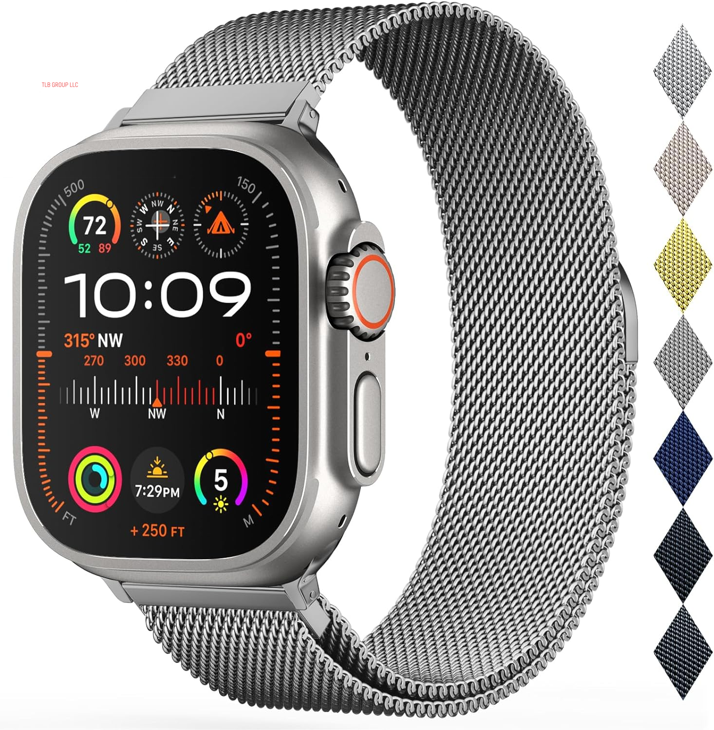 Stainless Steel Milanese Loop Compatible with Apple Watch Band 46Mm 42Mm 44Mm 45Mm 49Mm 38Mm 40Mm 41Mm Men and Women, Mesh Loop Magnetic Clasp Replacement for Iwatch Bands Ultra Series 10 9 8 7 SE 6 5 4 3 2 1