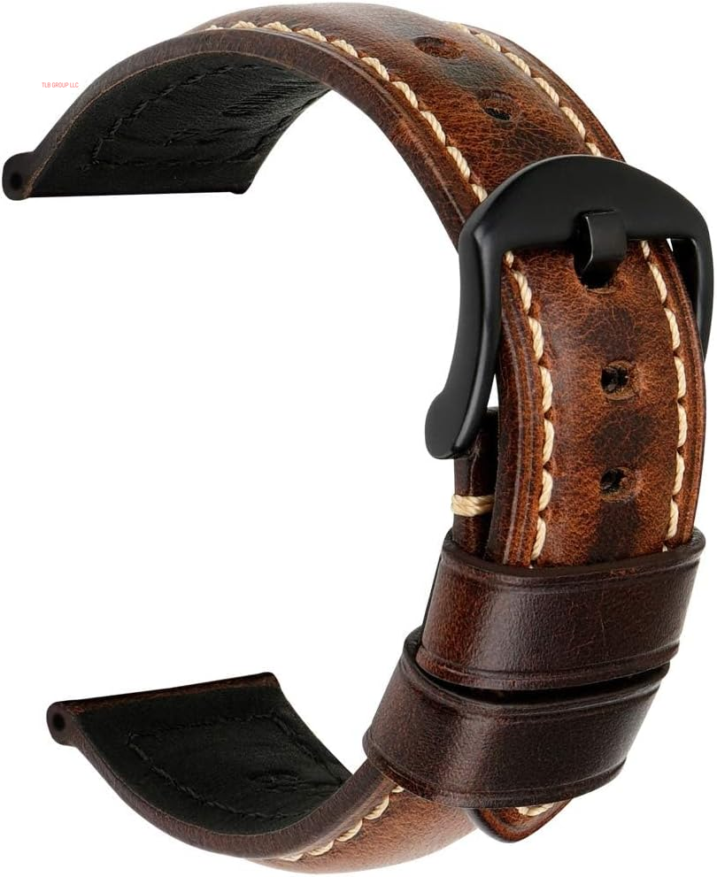 Watch Band, Vintage Oil Wax Leather Watch Straps 18Mm 19Mm 20Mm 21Mm 22Mm 23Mm 24Mm 26Mm Watch Belt for Men Women