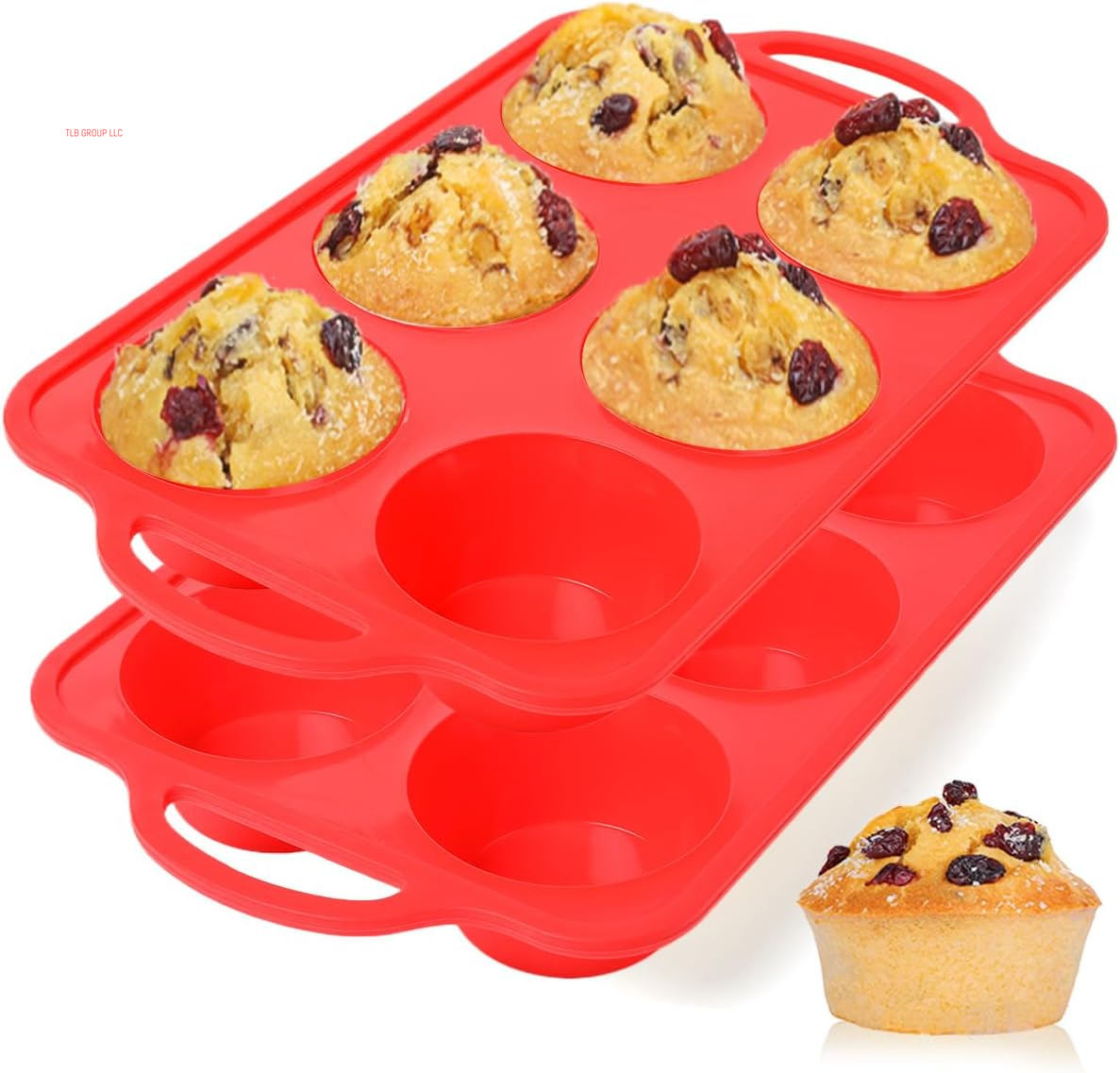 Silicone Muffin Pan, with Metal Reinforced Frame Regular Size 2.8Inch Silicone Cupcake Pan Nonstick 12 Cups for Baking Homemade Muffins, Cupcakes, Egg Bites 2 Pack Dishwasher Safe BPA Free