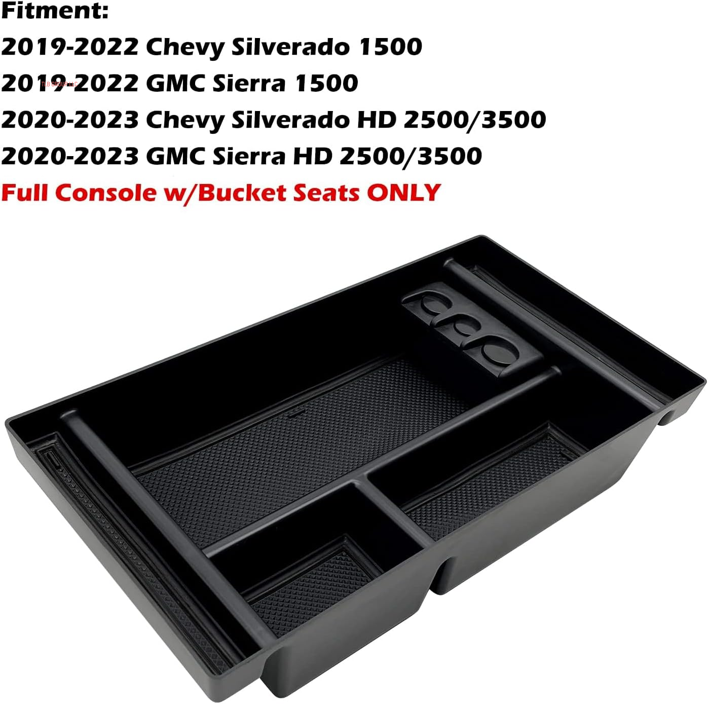 Center Console Organizer Tray Fits for 2019-2022 GMC Sierra/Chevy Silverado 1500 Accessories, 2020-2021 2022 2023 Silverado/Sierra 2500 HD/3500 HD
