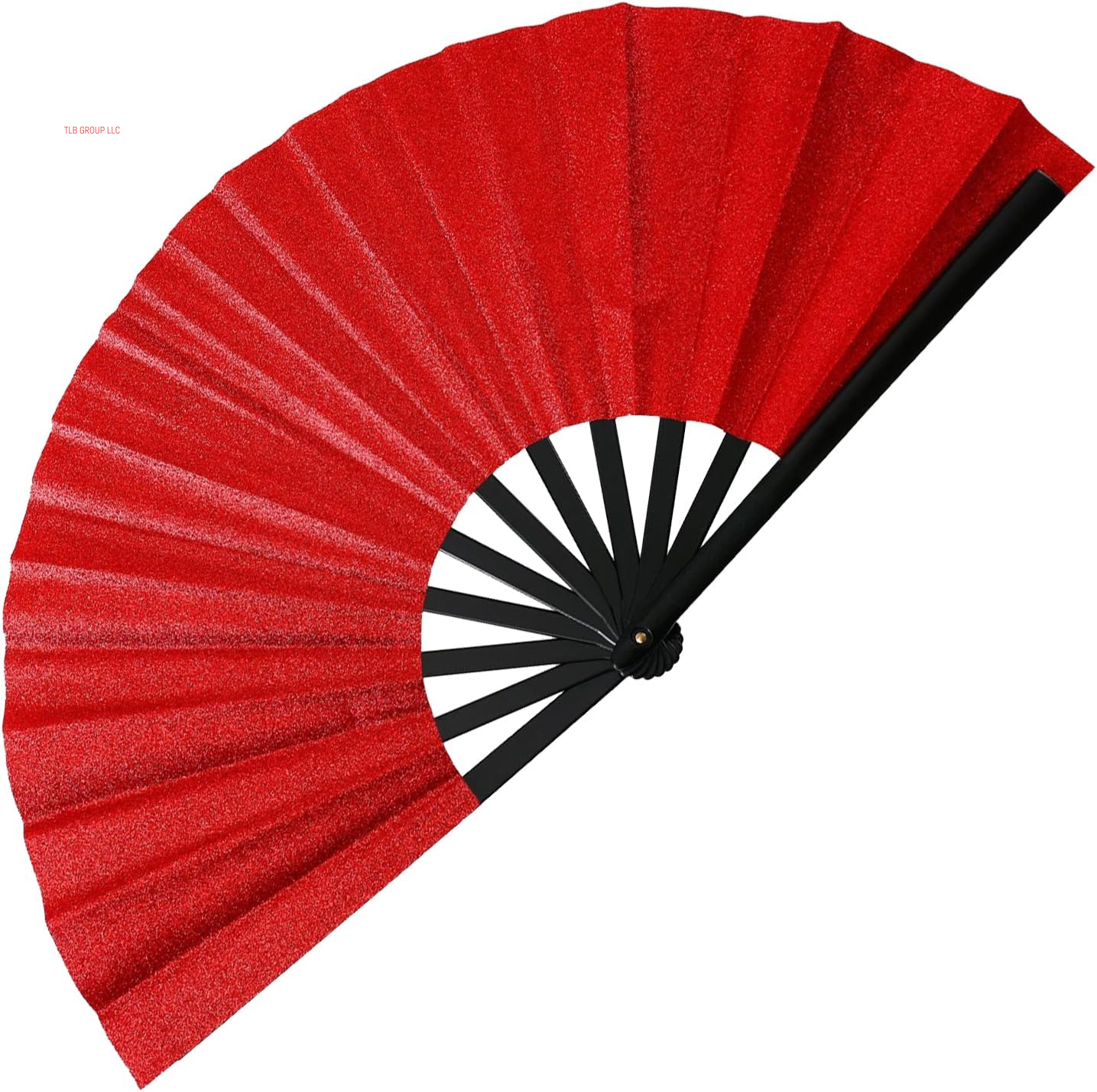 Large Glitter Rave Fans,Folding Fan Hand Fan Popping Fan for Line Dancing,Clacking Fans Clap Fans Festival Fans for Boots on the Ground Dance,Club,Party,Outdoor,Decoration (Red Glitter, 1Pack)