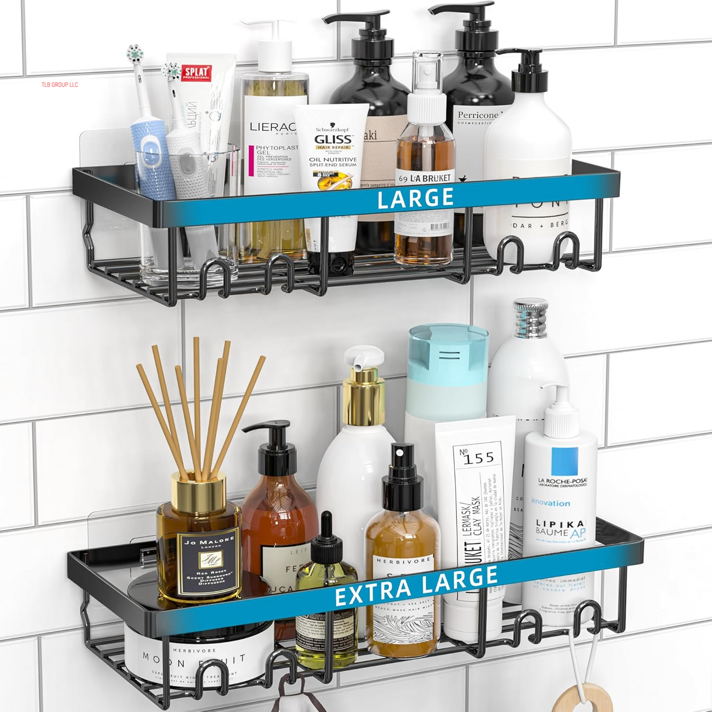 Shower Caddy Shelf Organizer Rack, Self Adhesive Black Bathroom Shelves Basket, Home Farmhouse Wall inside Organization and Storage Decor Rv Accessories, First Camper Apartment Essentials