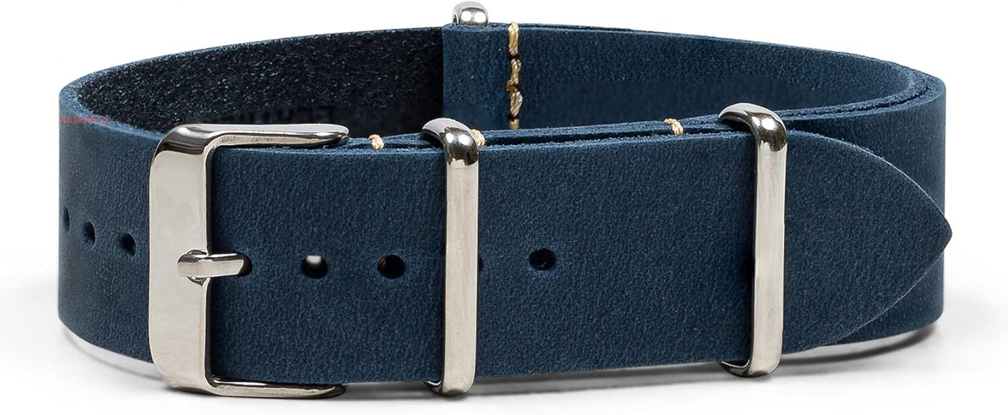 Benchmark Leather Watch Band - Crazy Horse Oiled Leather One-Piece Watch Straps for Men or Women - 18Mm, 20Mm, 22Mm or 24Mm Widths