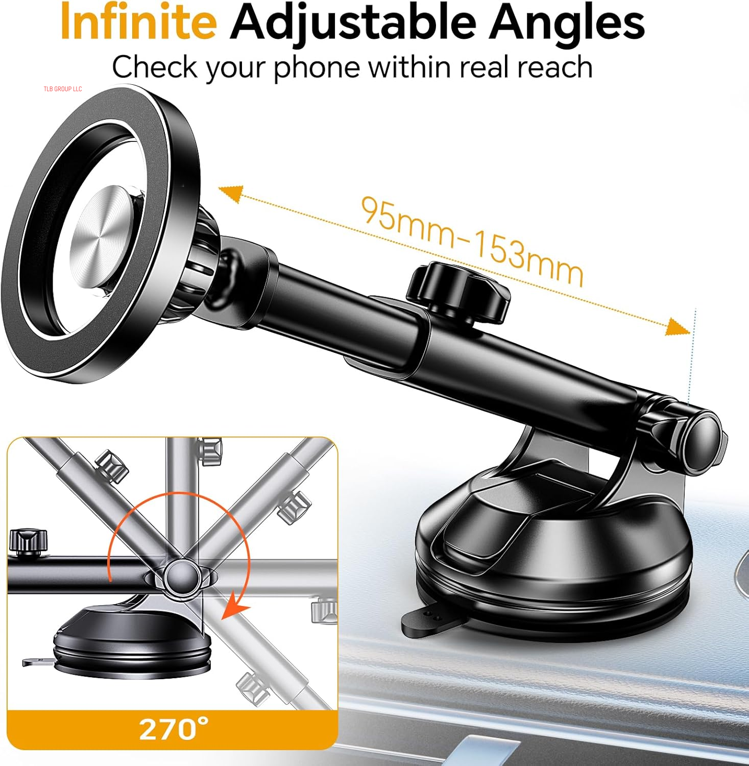 For Magsafe Car Mount【Windshield+Vent+Dash】Vacuum Magnetic Phone Holder for Car Phone Holder Mount Cell Phone Holders for Your Car Accessories Suction Cup Stand for Iphone 16 Pro Max 15 14 13 12 Plus