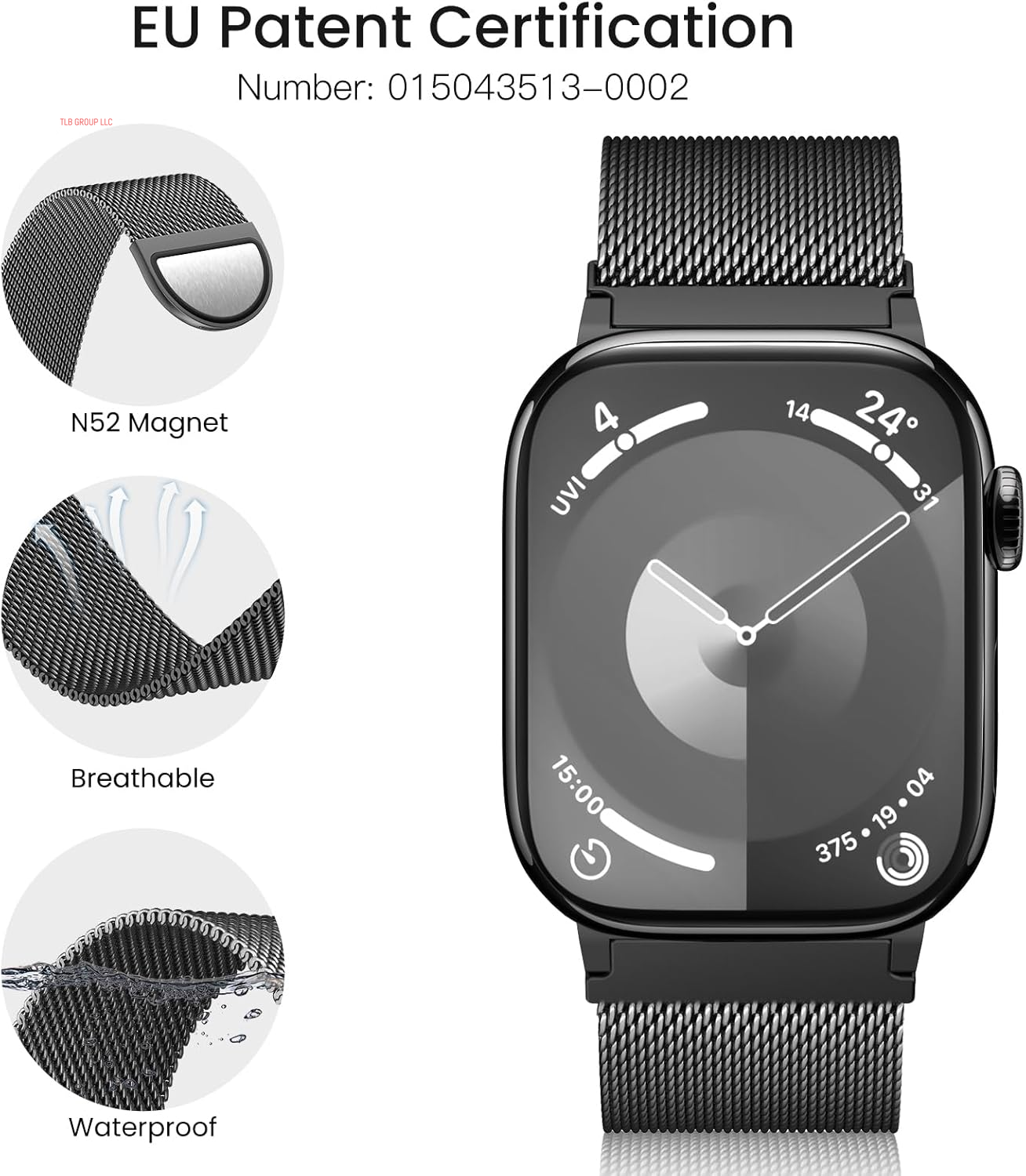 Original Metal Milanese Loop Compatible with Apple Watch Band 38Mm 40Mm 41Mm 42Mm 44Mm 45Mm 49Mm for Women Men, Magnetic Stainless Steel for Iwatch Se Ultra Series 10 9 8 7 6 5 4 3 2 1