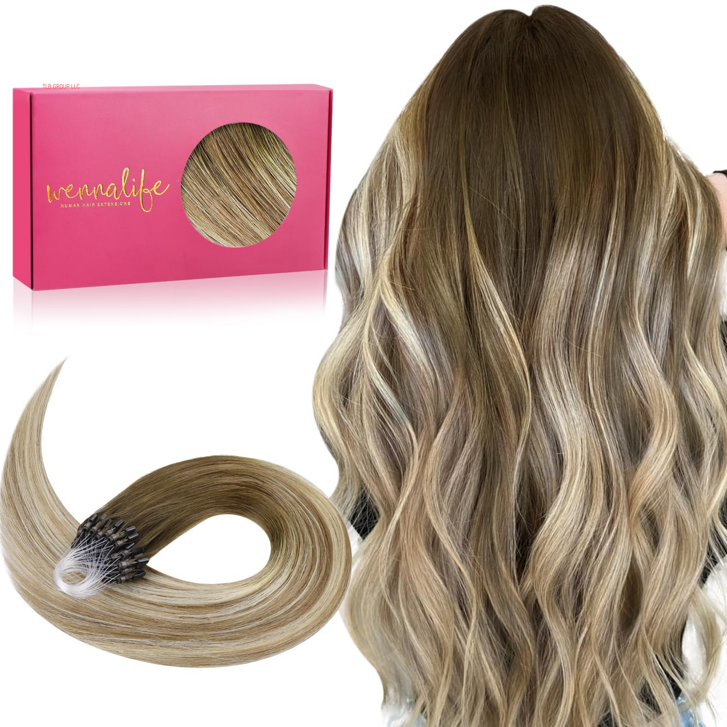 Sew in Hair Extensions Real Human Hair, 14 Inch 80G Light Blonde Highlighted Golden Blonde Machine Weft Hair Extensions Human Hair Hand Tied Weft Hair Extensions Sew In