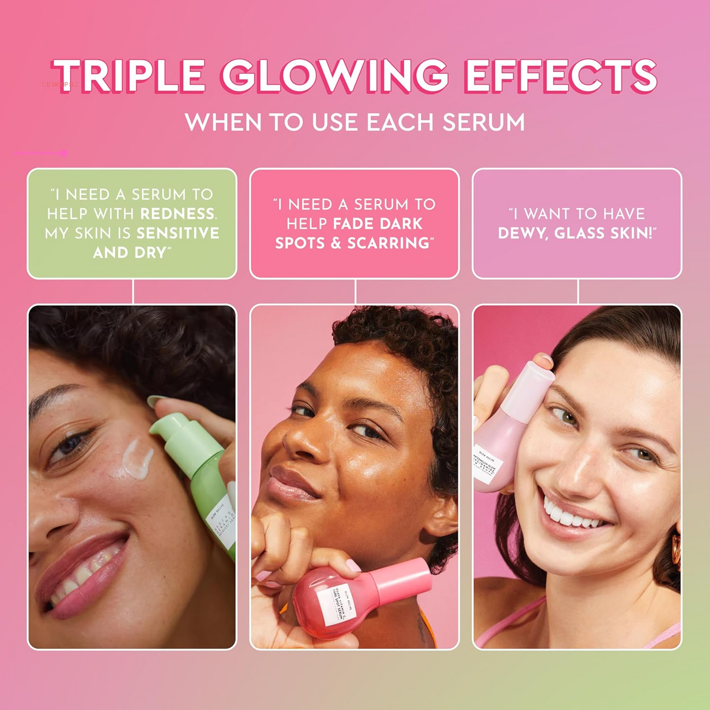 Soothe, Glow & Bright Gift Set - Dew Drops Hydrating Niacinamide Serum + Avocado Ceramide Barrier Repair + Guava Dark Spot Vitamin C Serum - Korean Skincare Travel Kit (3 Count)
