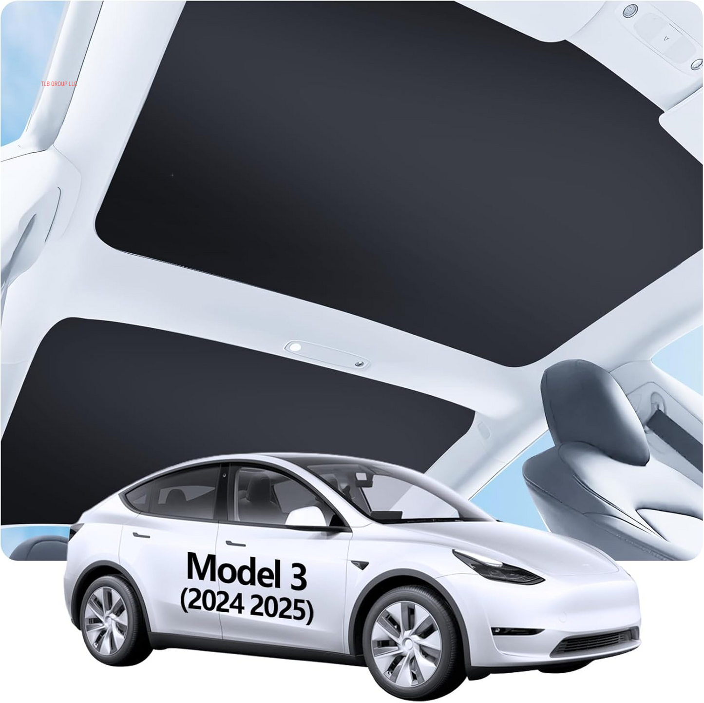 Tesla Model Y Sunshade Roof 2020-2024 3-Gen Heat Insulation Glass Roof Sunshade UV Rays Protection No-Gap Nano Ice-Crystal Coatings for Tesla Model Y Accessories