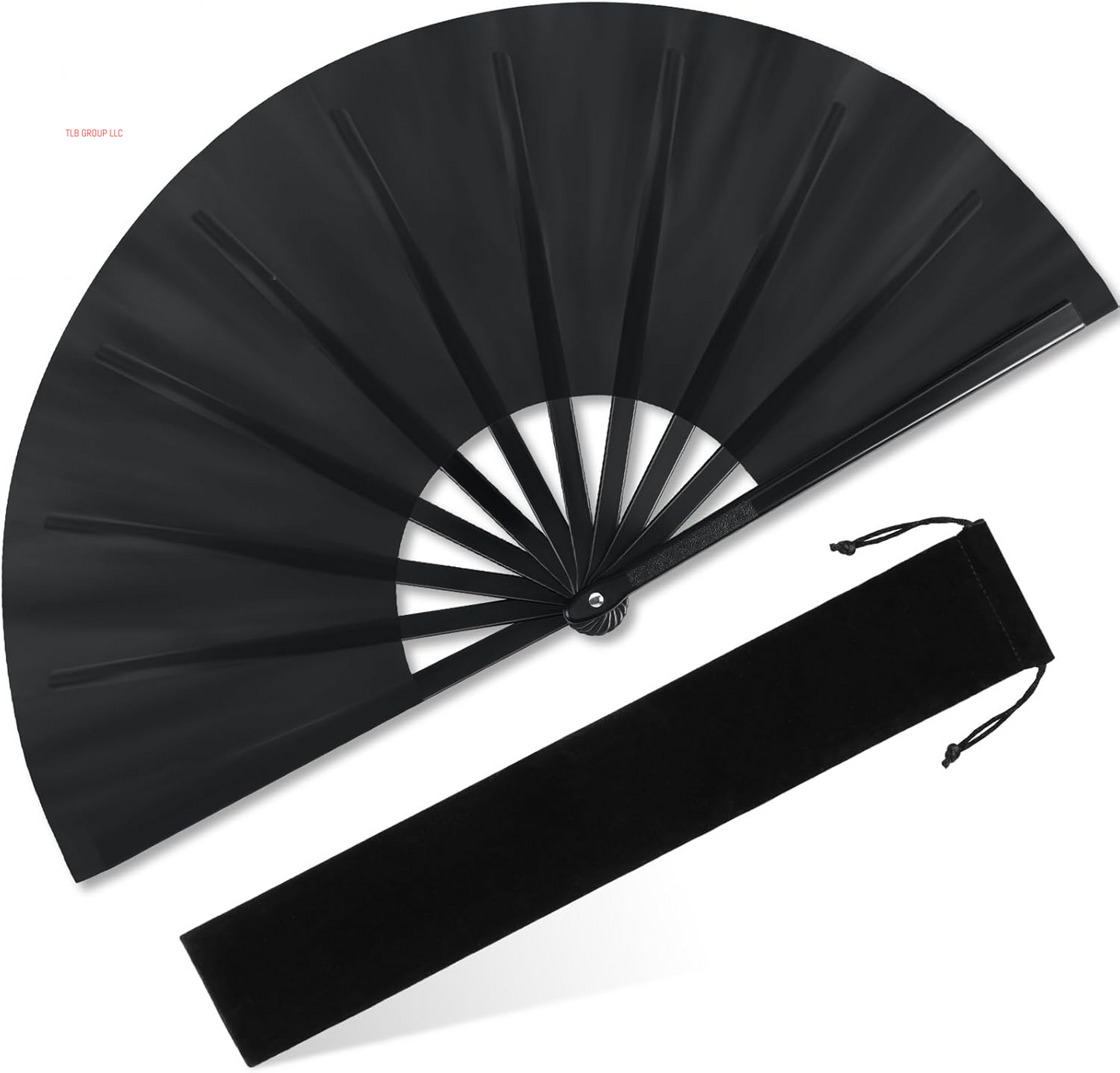 Large Folding Fans for Line Dancing Big Chinese Foldable Silk Clack Popping Fans for Line Dancing Make Sounds Boots on the Ground for Women Men Chinese Kung Fu Dance Party(Black)