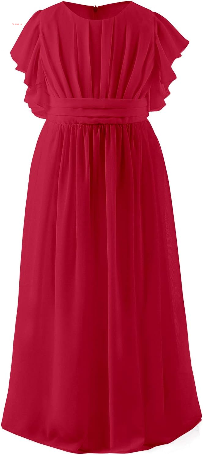 Fancy Chiffon Flower Girl Dresses Flutter Sleeves Junior Bridesmaid Dress