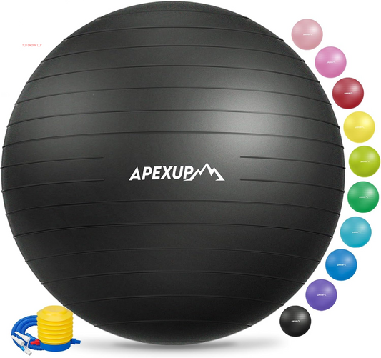 Yoga & Pilates Ball - anti Slip Heavy Duty Gym Ball for Fitness, Balance & Core Workout