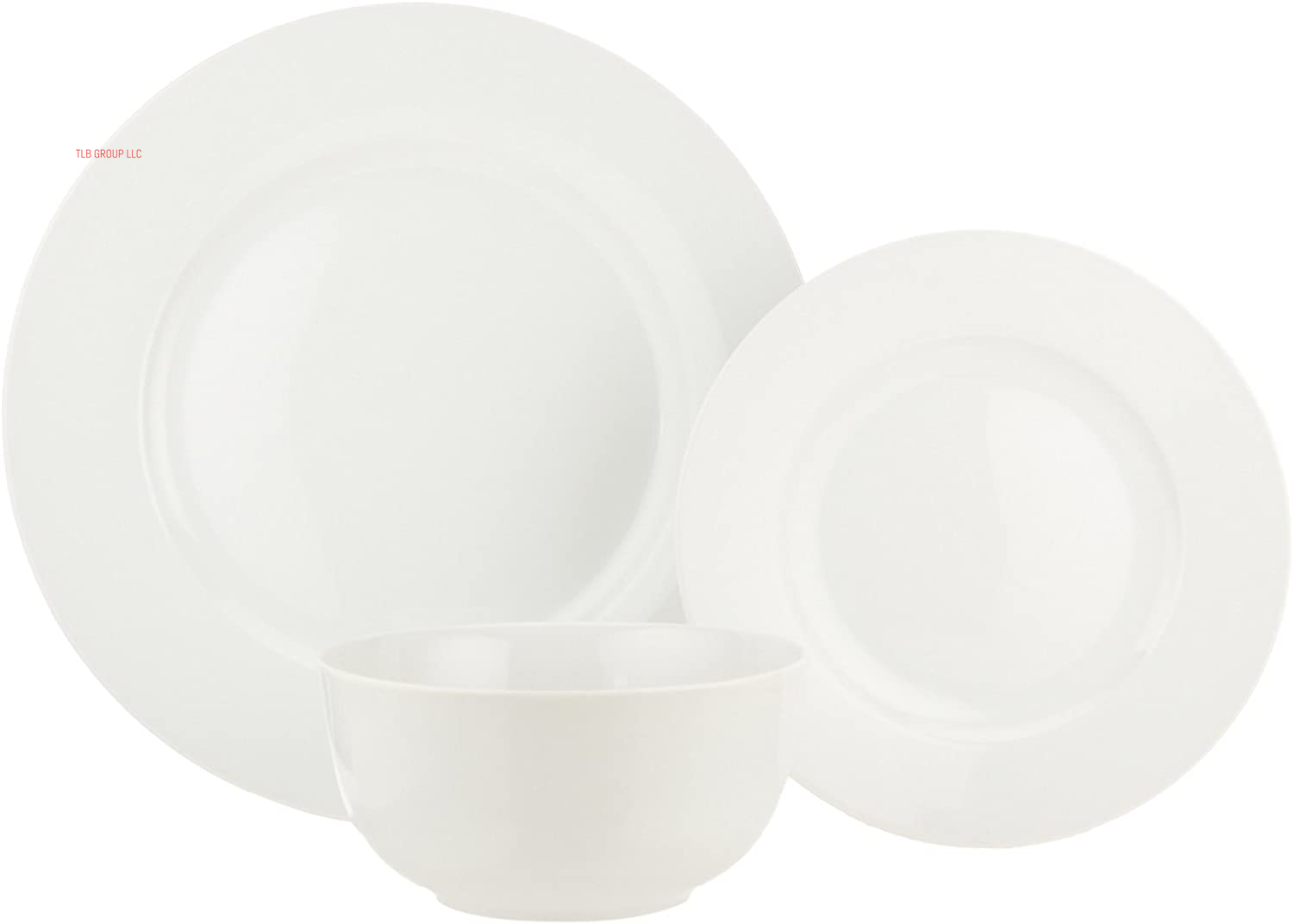 18-Piece White Dinnerware Set, Plates, Bowls, Service for 6
