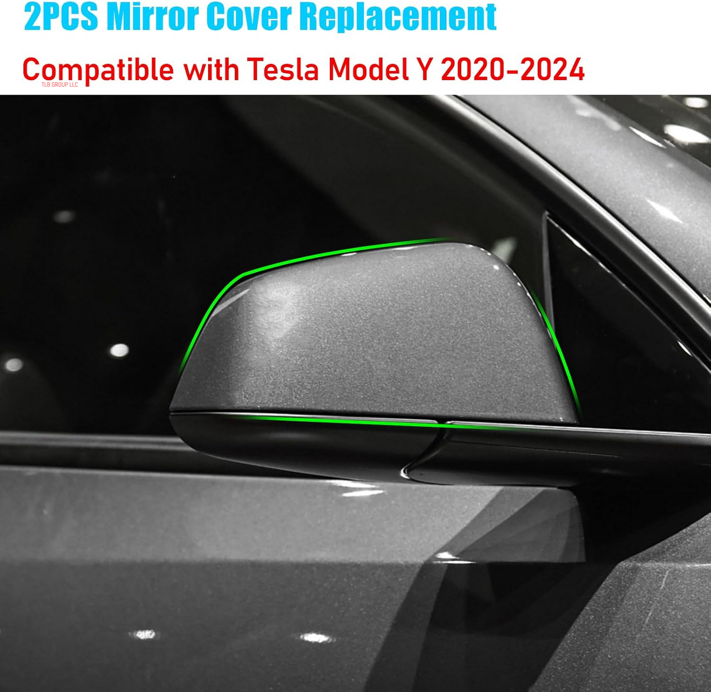 Compatible with Tesla Model Y Mirror Caps Side Mirror Replacement 2020 2021 2022 2023 2024,Left Driver+Right Passenger Side Rear View Mirrors Cover Cap for Tesla Model Y Accessories