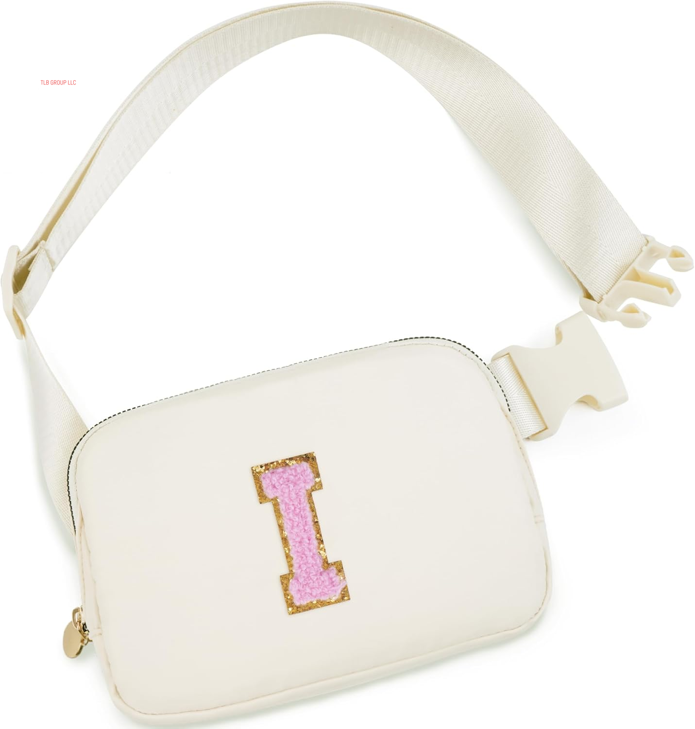 Personalized Belt Bag for Women Girls - Fashion Mini Waist Packs with Adjustable Strap - Trendy Travel Fanny Pack Crossbody Bags with Initial Letter - Teen Gifts | Cream,J