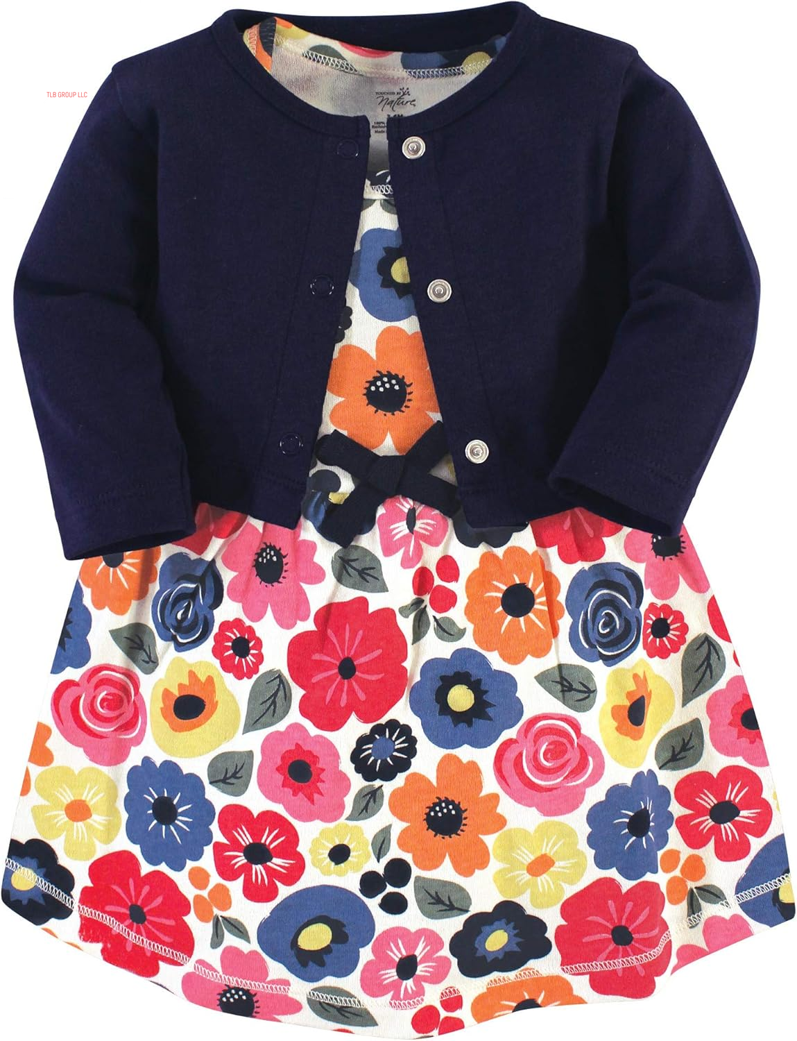 Baby Girl Organic Cotton Dress and Cardigan