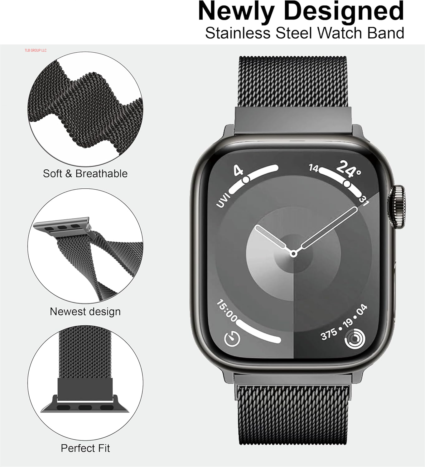 Magnetic Milanese Loop - Compatible with Apple Watch Bands 40Mm 41Mm 44Mm 45Mm 46Mm 38Mm 42Mm Ultra/2 49Mm Women Men,Stainless Steel Mesh Metal Strap for Iwatch Bands Series 10 9 8 7 6 5 4 3,SE/2