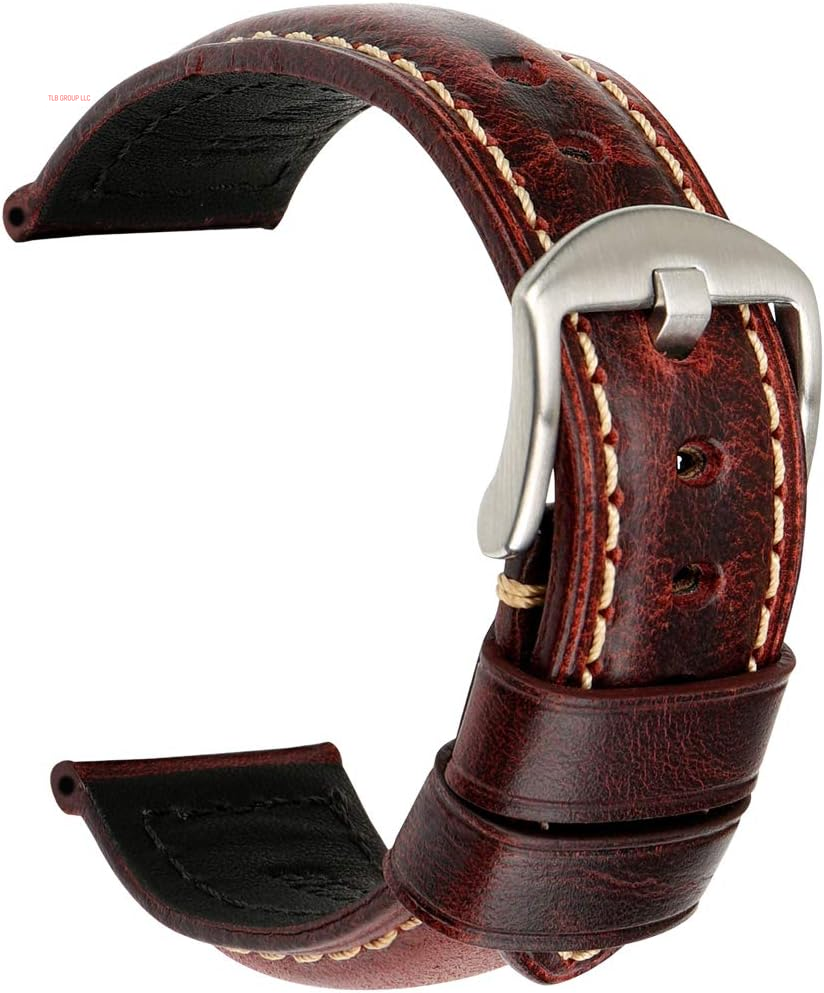 Watch Band, Vintage Oil Wax Leather Watch Straps 18Mm 19Mm 20Mm 21Mm 22Mm 23Mm 24Mm 26Mm Watch Belt for Men Women