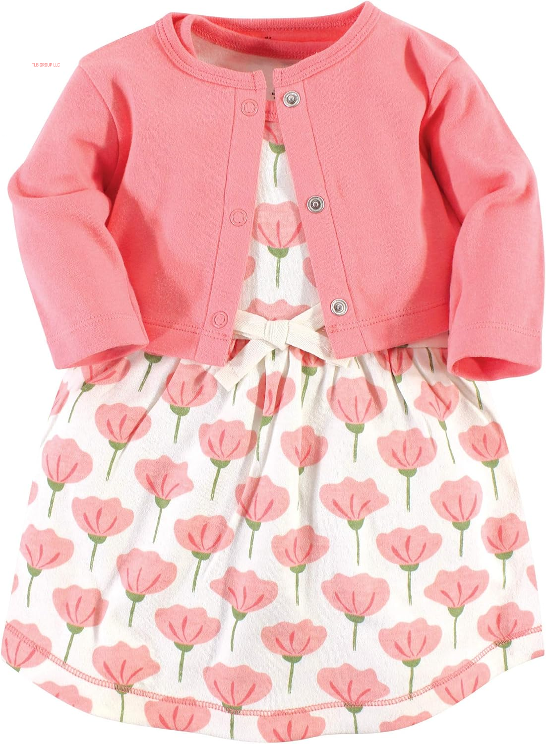 Baby Girl Organic Cotton Dress and Cardigan
