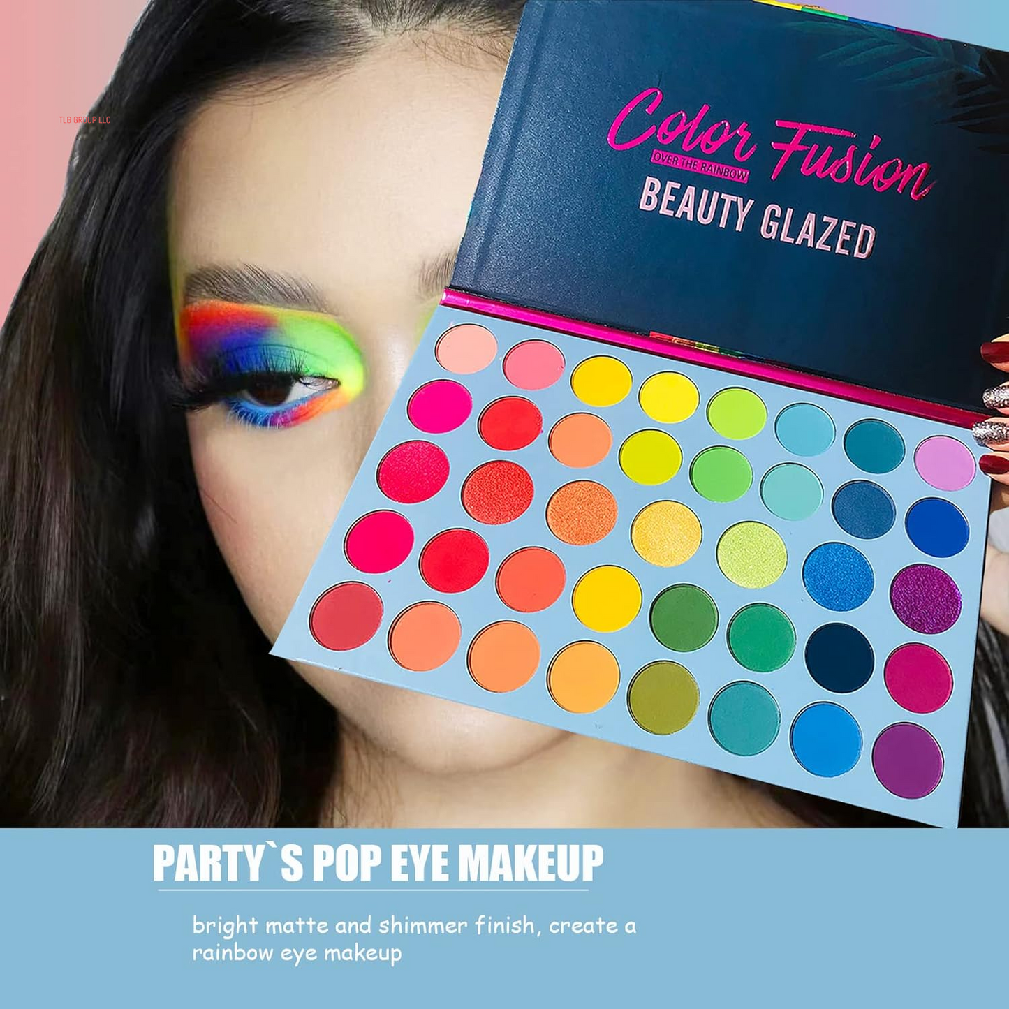 Color Fusion Eyeshadow Palette Highly Pigmented 39 Shades Pink Purple Matte and Shimmers Makeup Palette, Blendable Waterproof Eye Shadow, No Flaking, Little Fall Out, Stay Long, Hard Smudge, Cruelty- Free Makeup Pallet, Full Face Eye Make up for Beginners Any Skin Tones Shading and Contouring