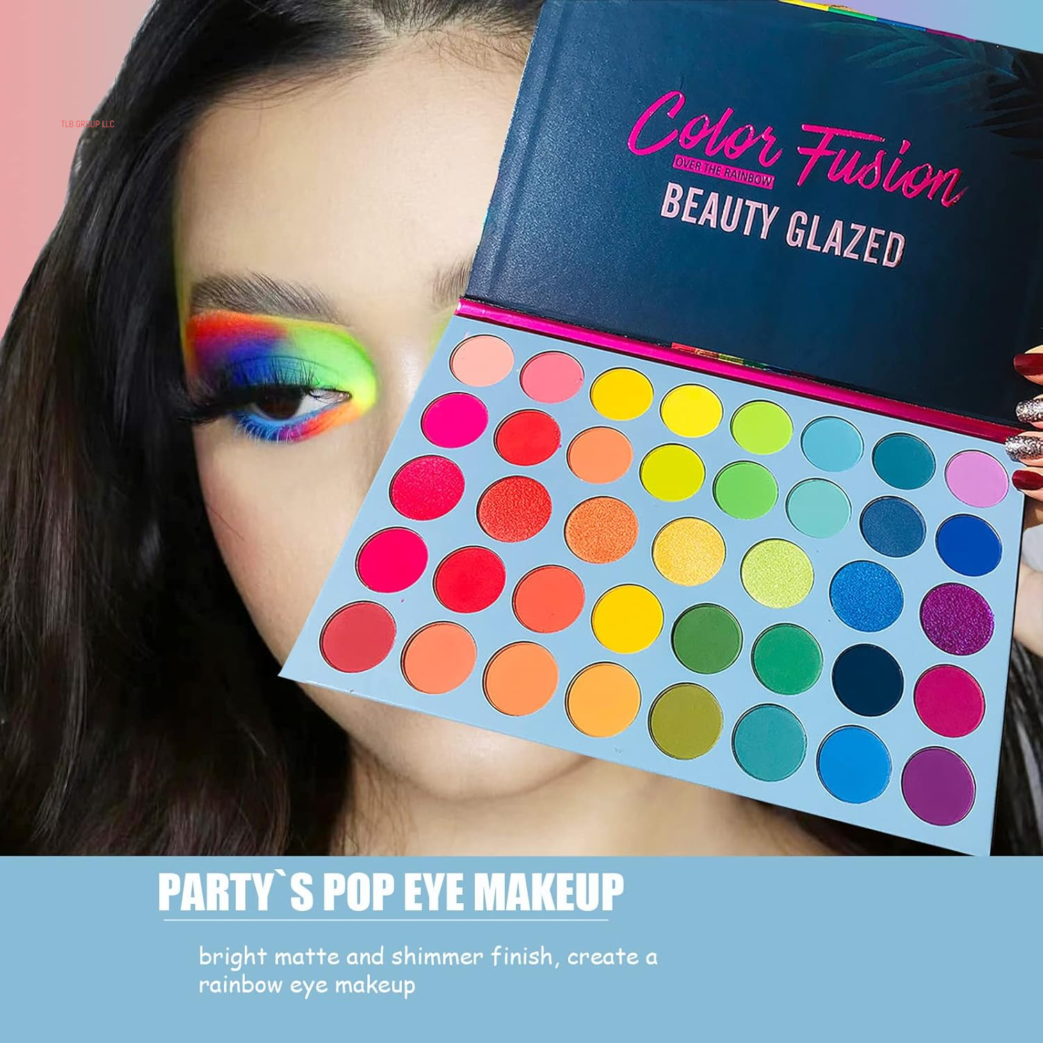 Color Fusion Eyeshadow Palette Highly Pigmented 39 Shades Pink Purple Matte and Shimmers Makeup Palette, Blendable Waterproof Eye Shadow, No Flaking, Little Fall Out, Stay Long, Hard Smudge, Cruelty- Free Makeup Pallet, Full Face Eye Make up for Beginners Any Skin Tones Shading and Contouring
