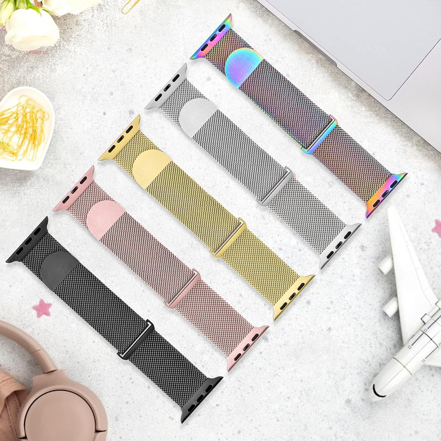 Milanese Mesh Loop Compatible with Apple Watch Bands 42Mm 44Mm 45Mm 46Mm 49Mm 38Mm 40Mm 41Mm for Men Women, Stainless Steel Mesh Strap for Iwatch Series 10 9 8 7 6 SE 5 4 3 2 1 Ultra