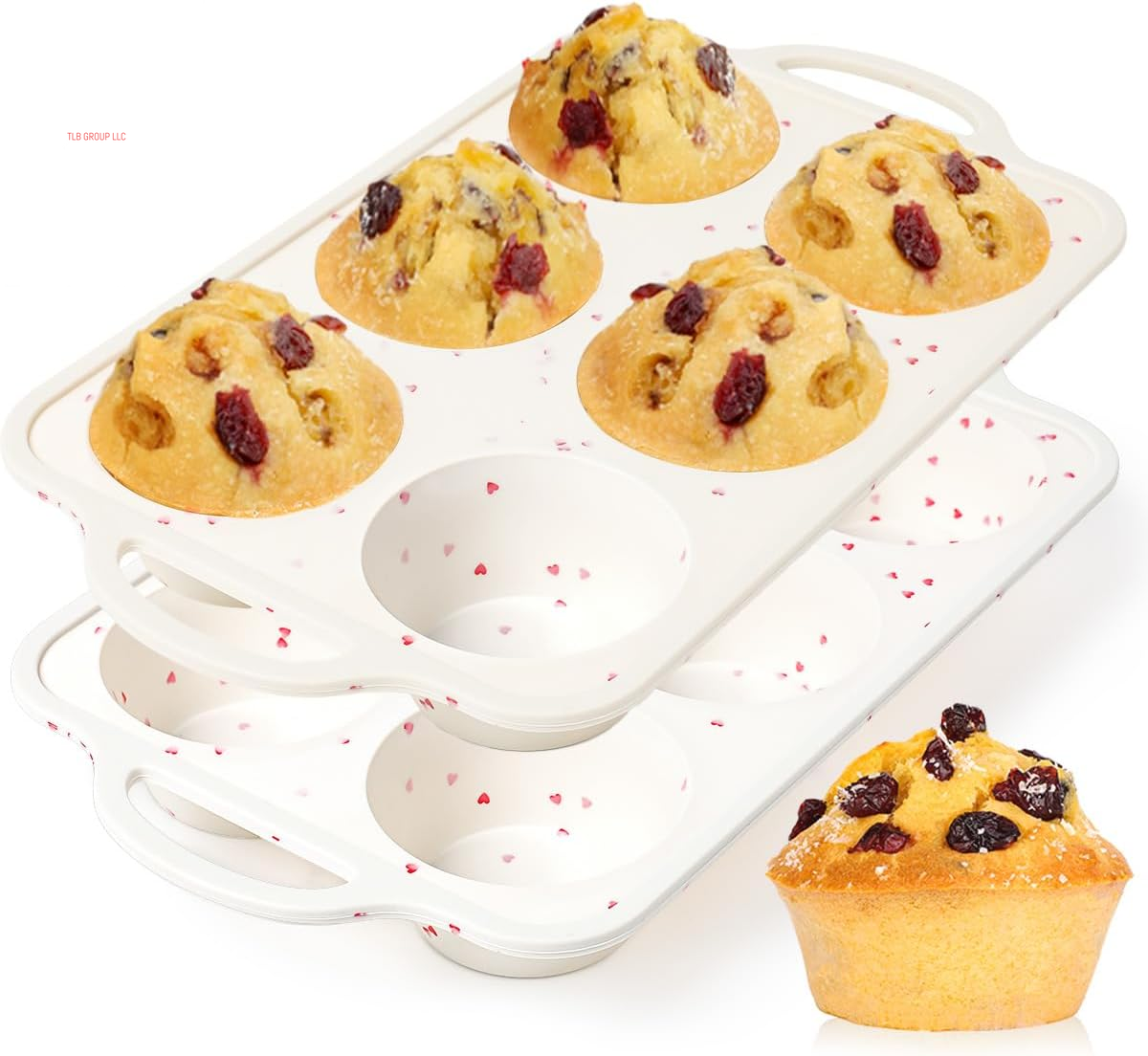 Silicone Muffin Pan, with Metal Reinforced Frame Regular Size 2.8Inch Silicone Cupcake Pan Nonstick 12 Cups for Baking Homemade Muffins, Cupcakes, Egg Bites 2 Pack Dishwasher Safe BPA Free
